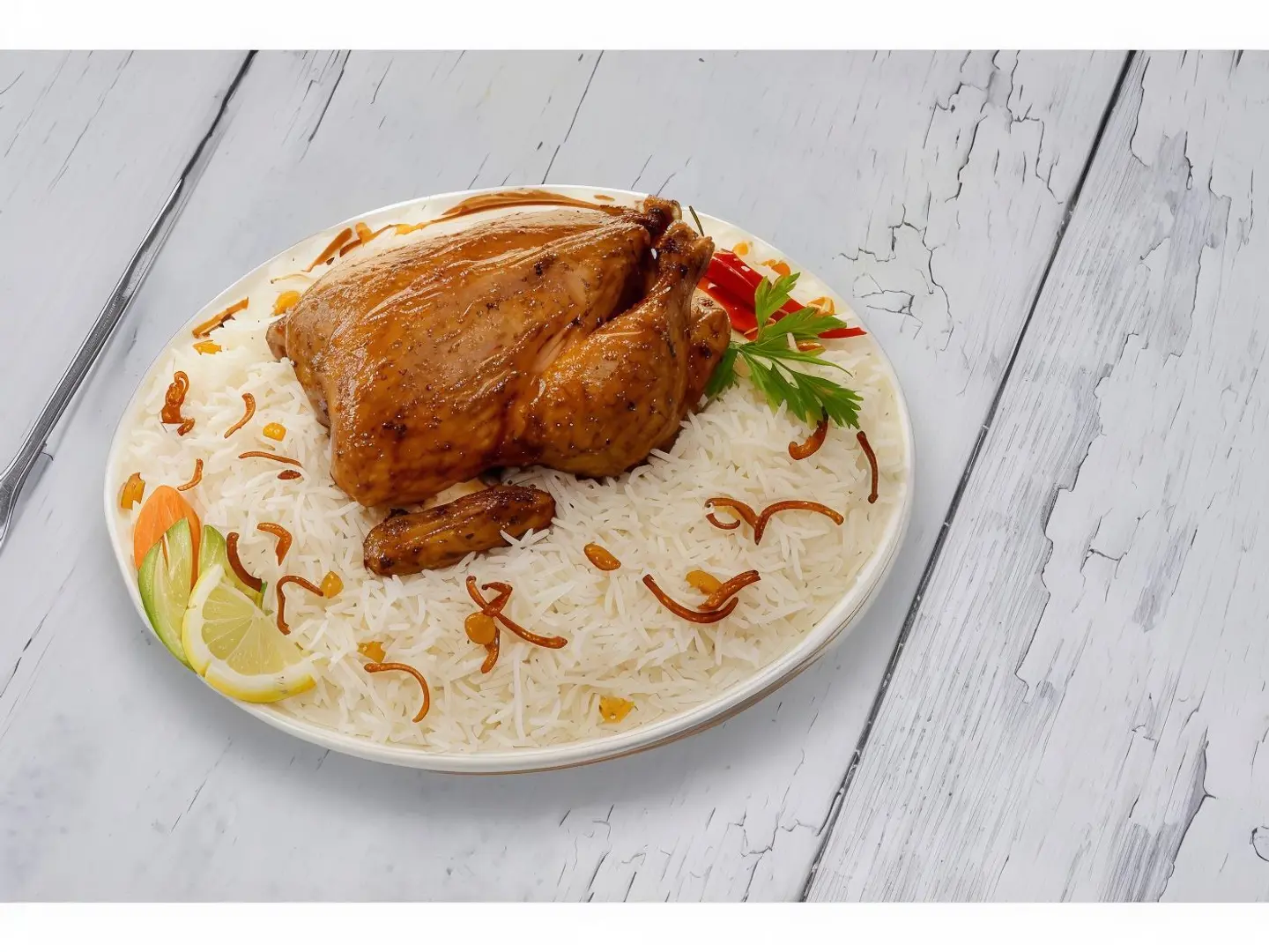 حبة شواية مع رز بشاوري