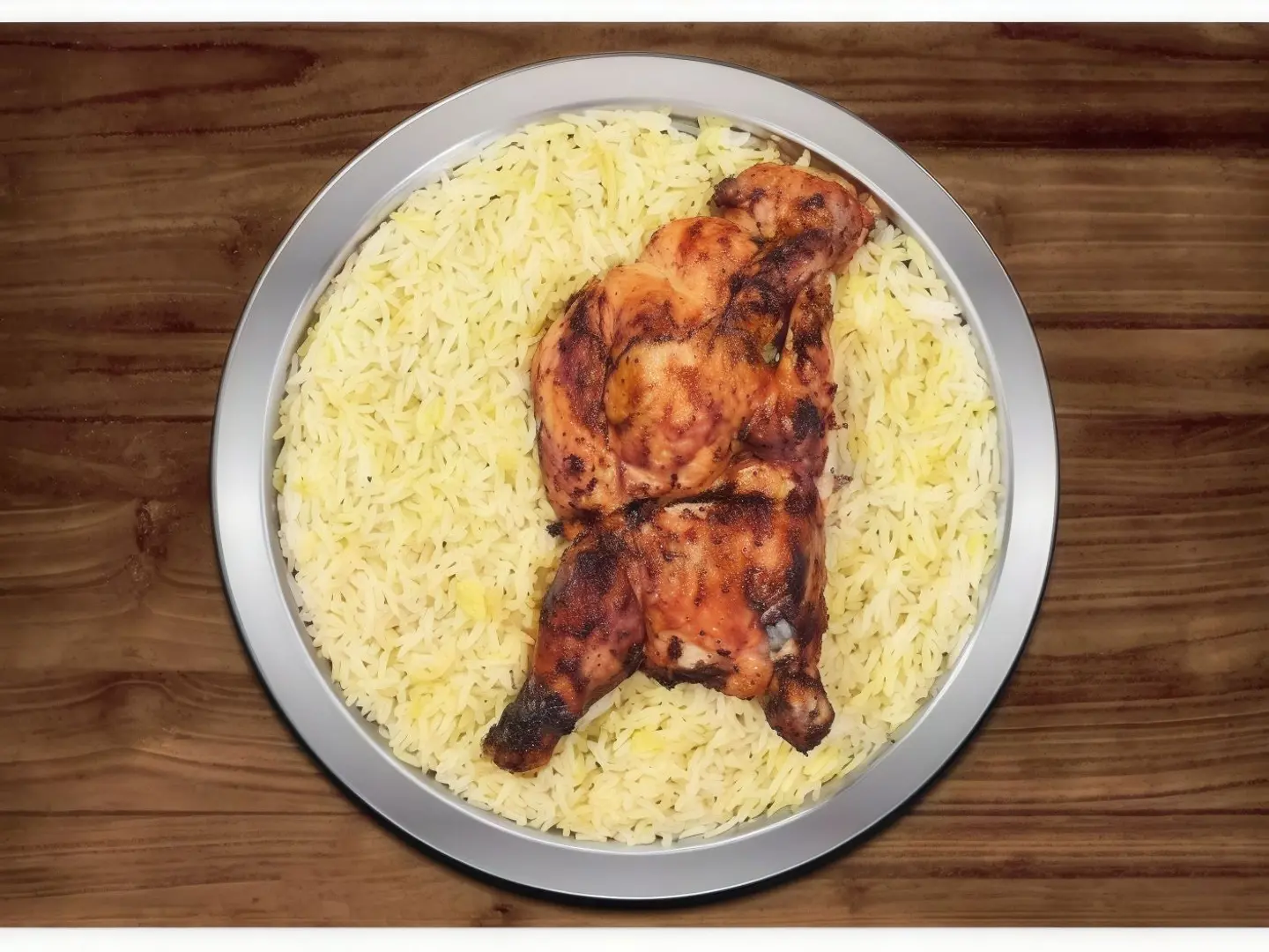 نص حبة الفحم مع رز بخاري