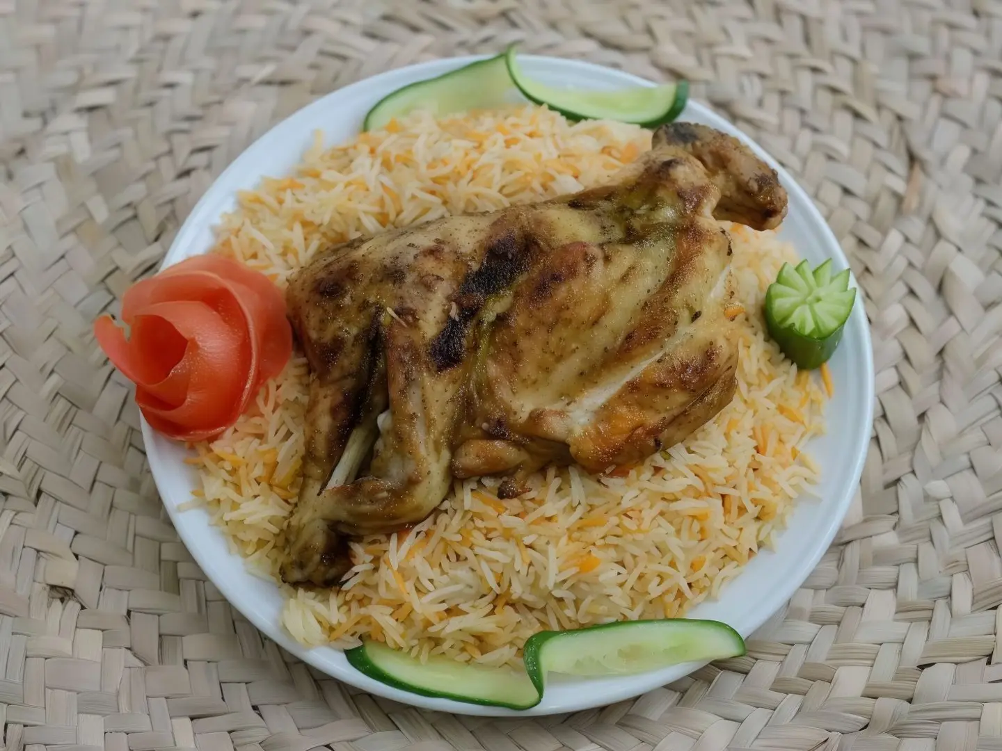نص حبة الفحم مع رز بشاوري