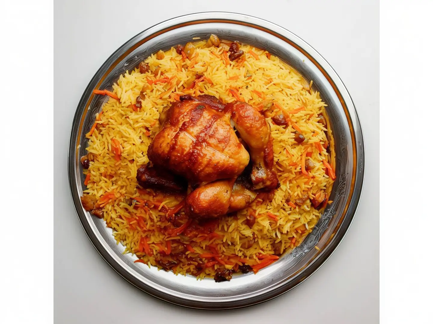 حبة دجاج مقلي مع رز بشاوري