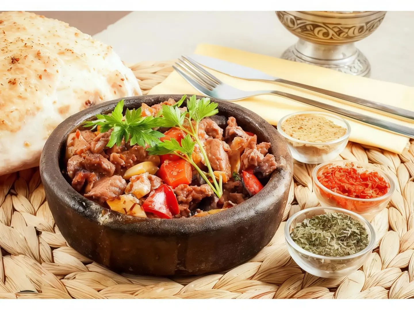 لحم طماطم جبن سائل