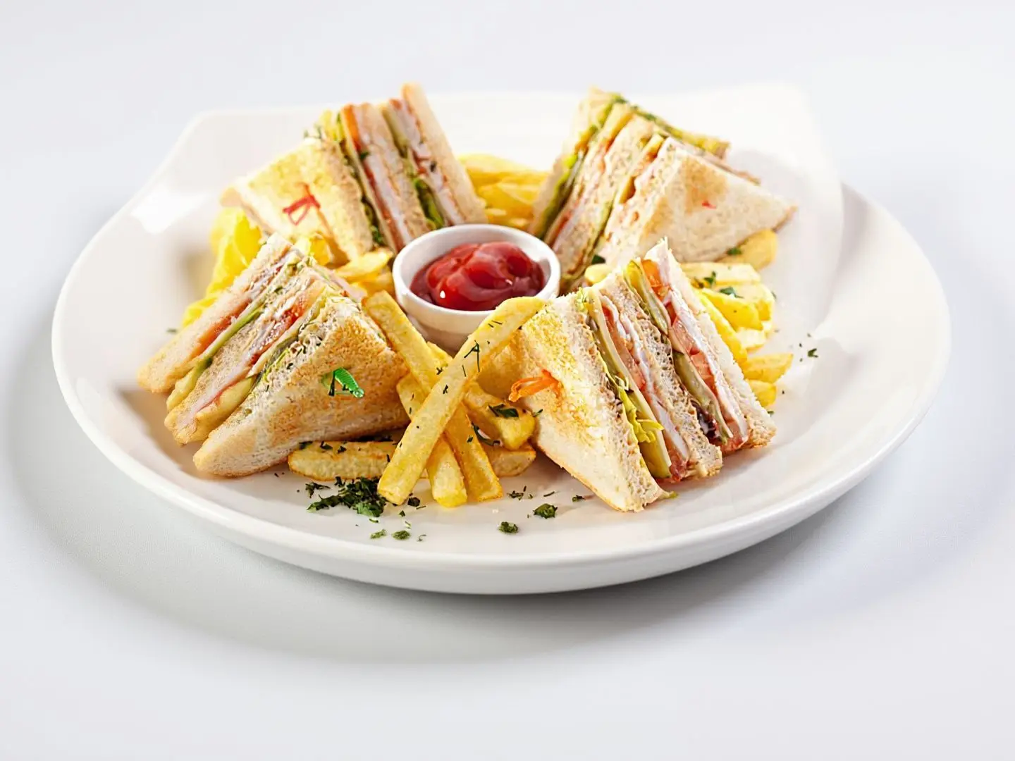 Club Sandwich And Juice