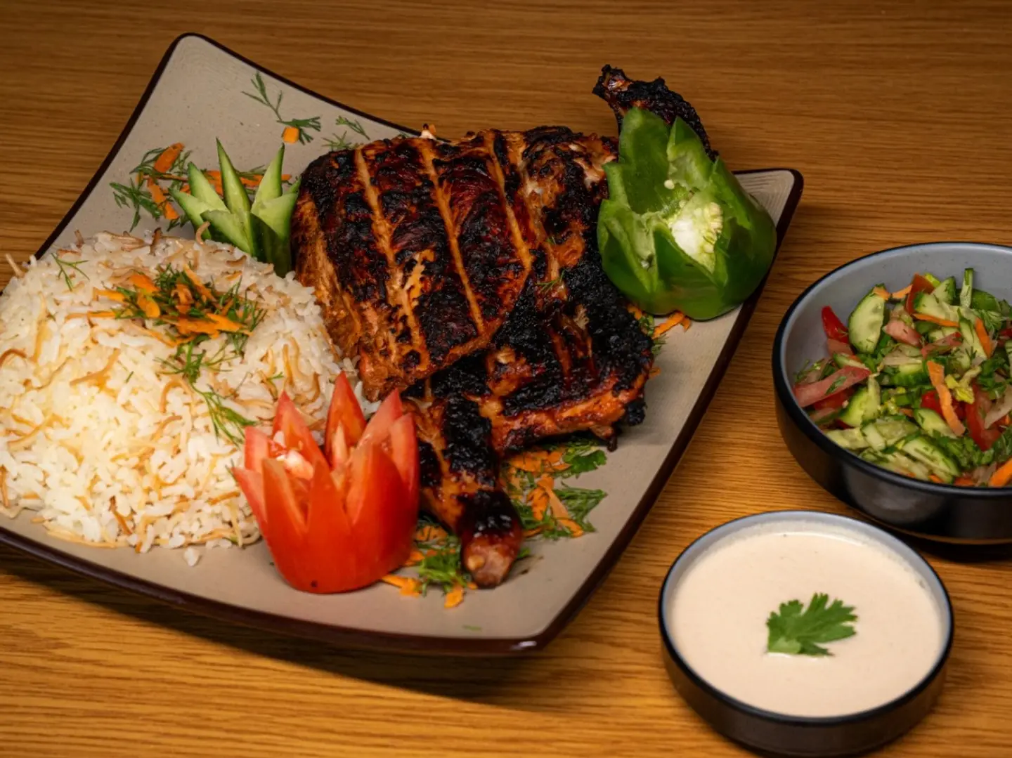 نصف دجاج مشوي