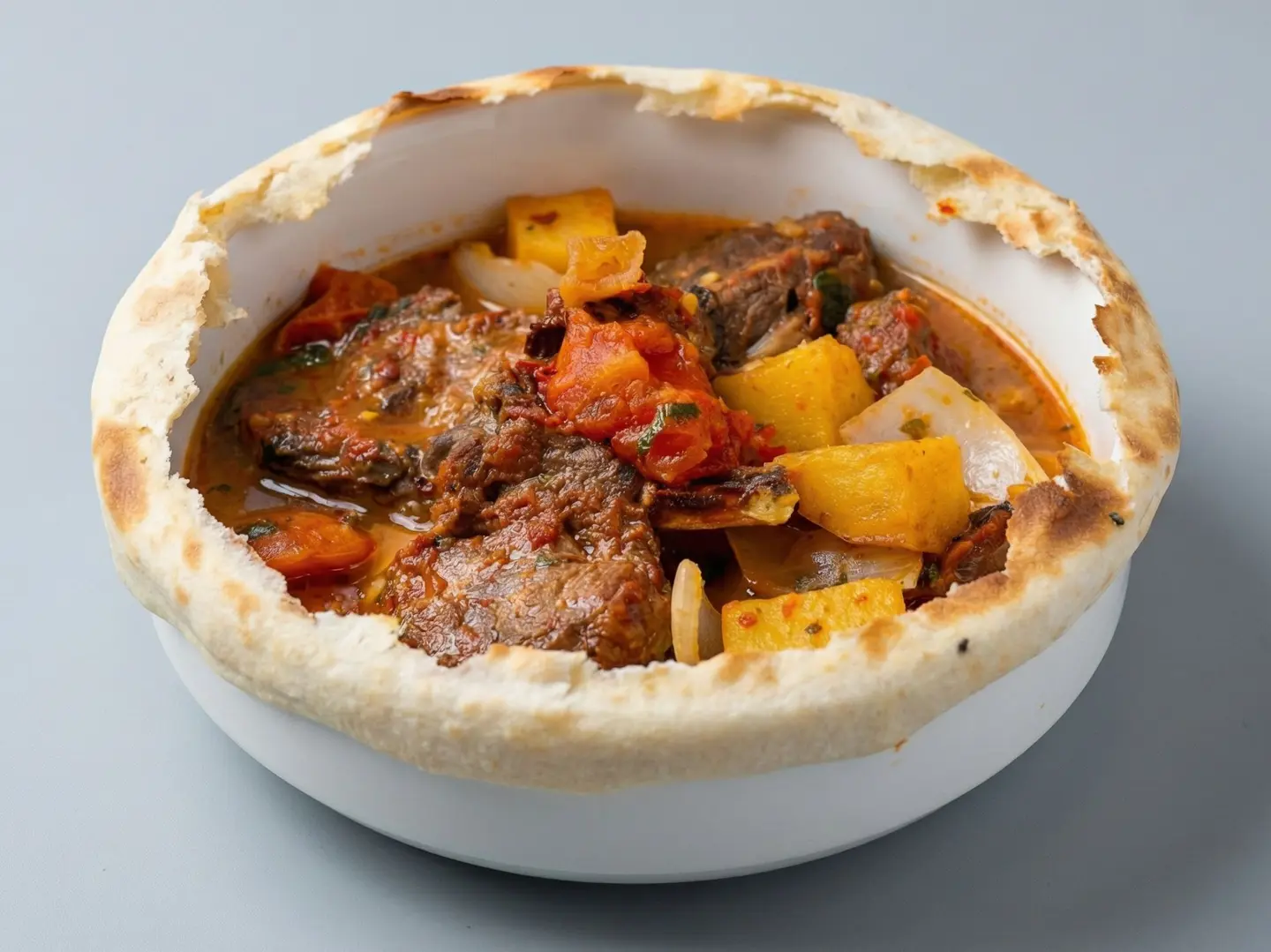 طاجن مقلقل لحم بالخضار