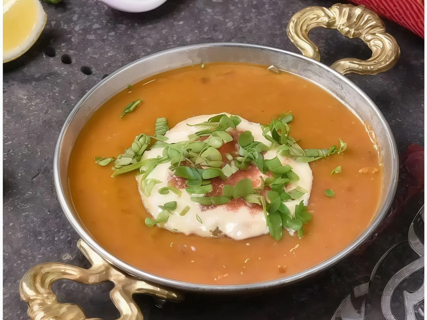 فول طاوة مع بيض كبير