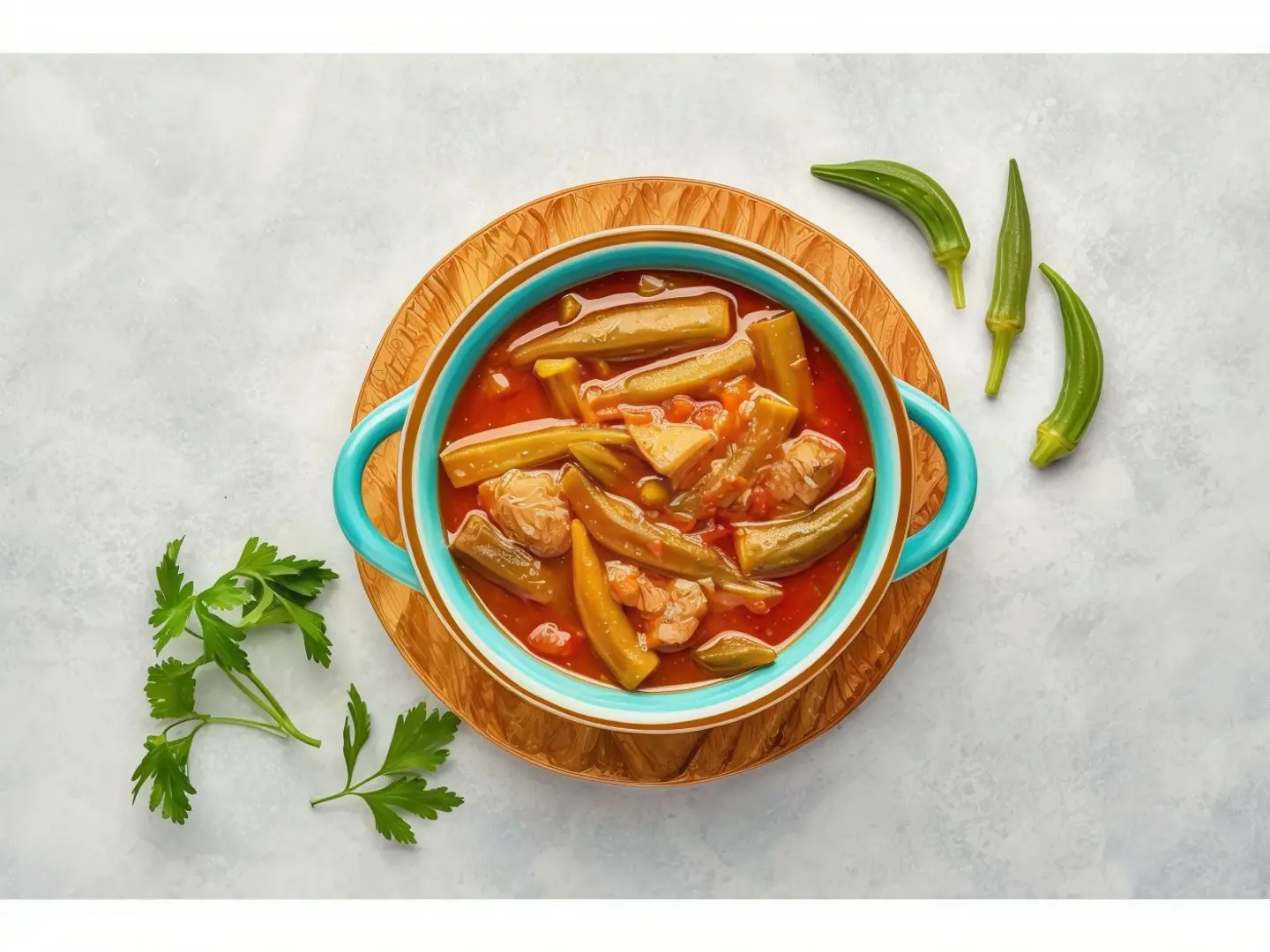 Okra Vegetable Plate