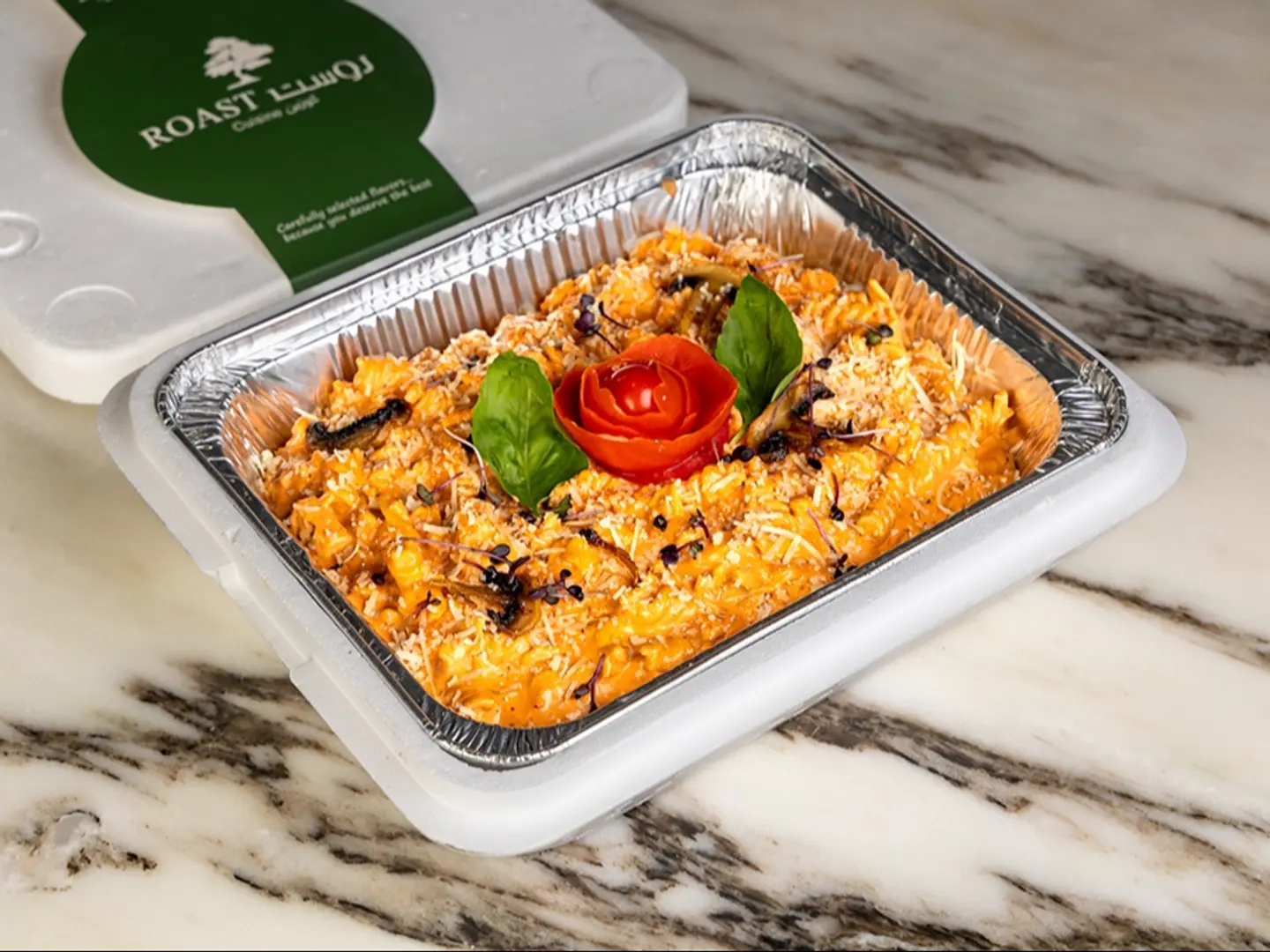 الباستا الدجاج بالروزيه صوص