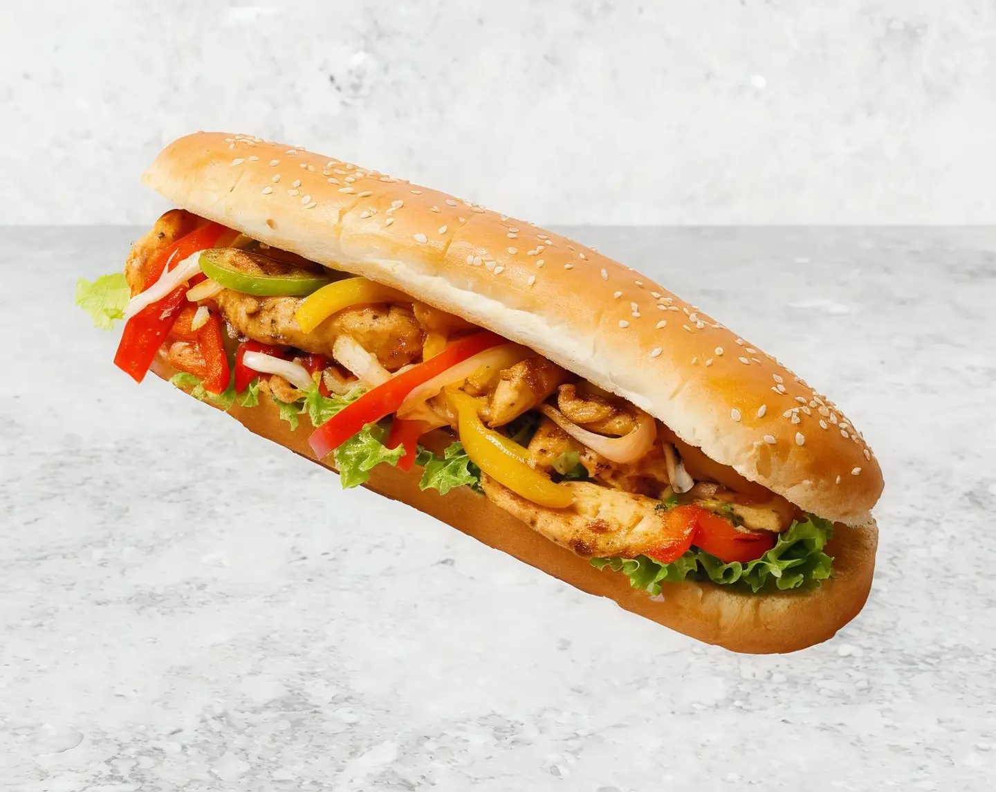 Plain Arabic Bread Chicken Sandwich