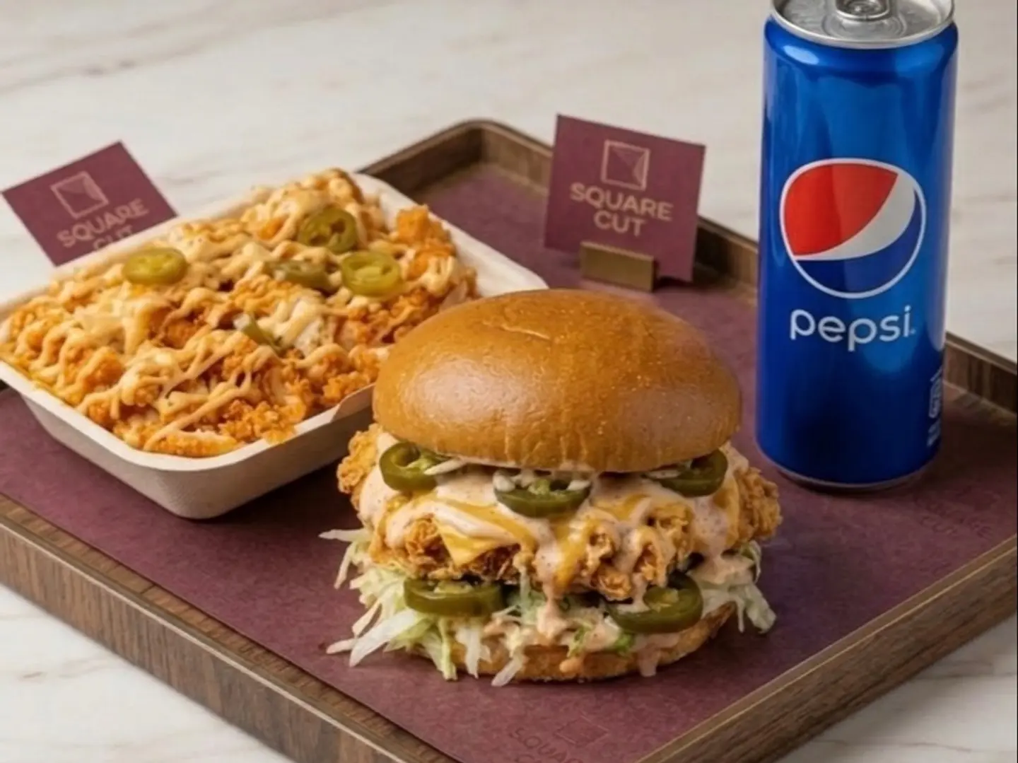 وجبة برجر و تشكن فرايز