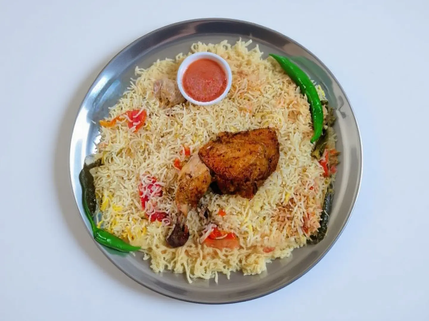 A Quarter Of A Mandi Chicken With Rice