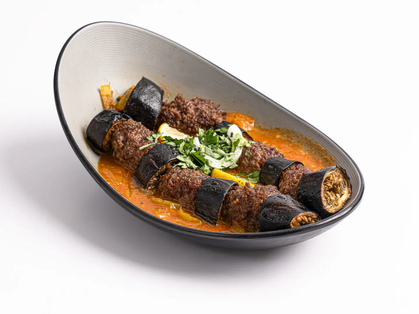 كباب باذنجان مع خلطة الشيف