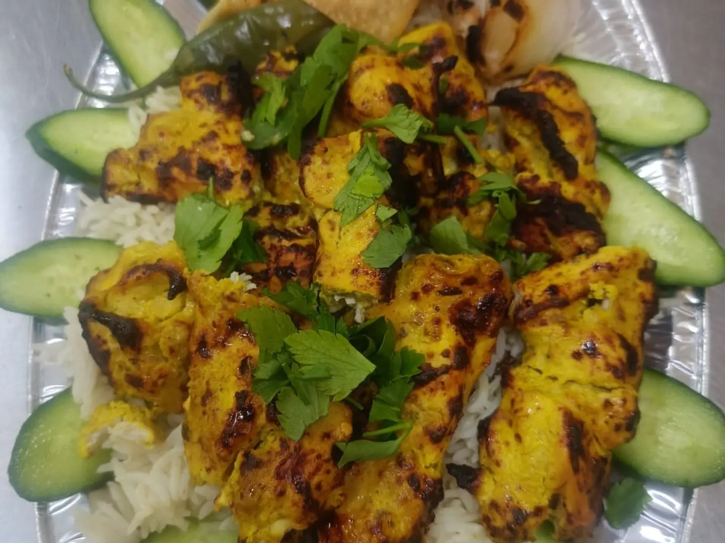 Small Dish Of Chicken Skewers