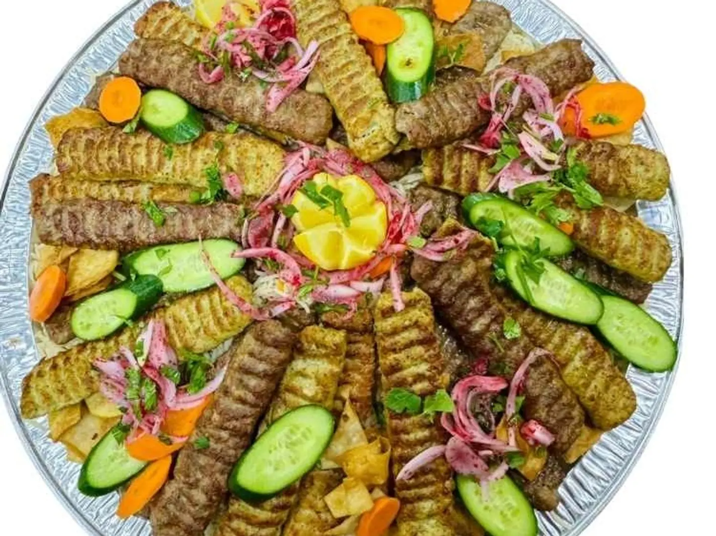 Large Platter 12 Skewers Of Grilled Chicken Kebab