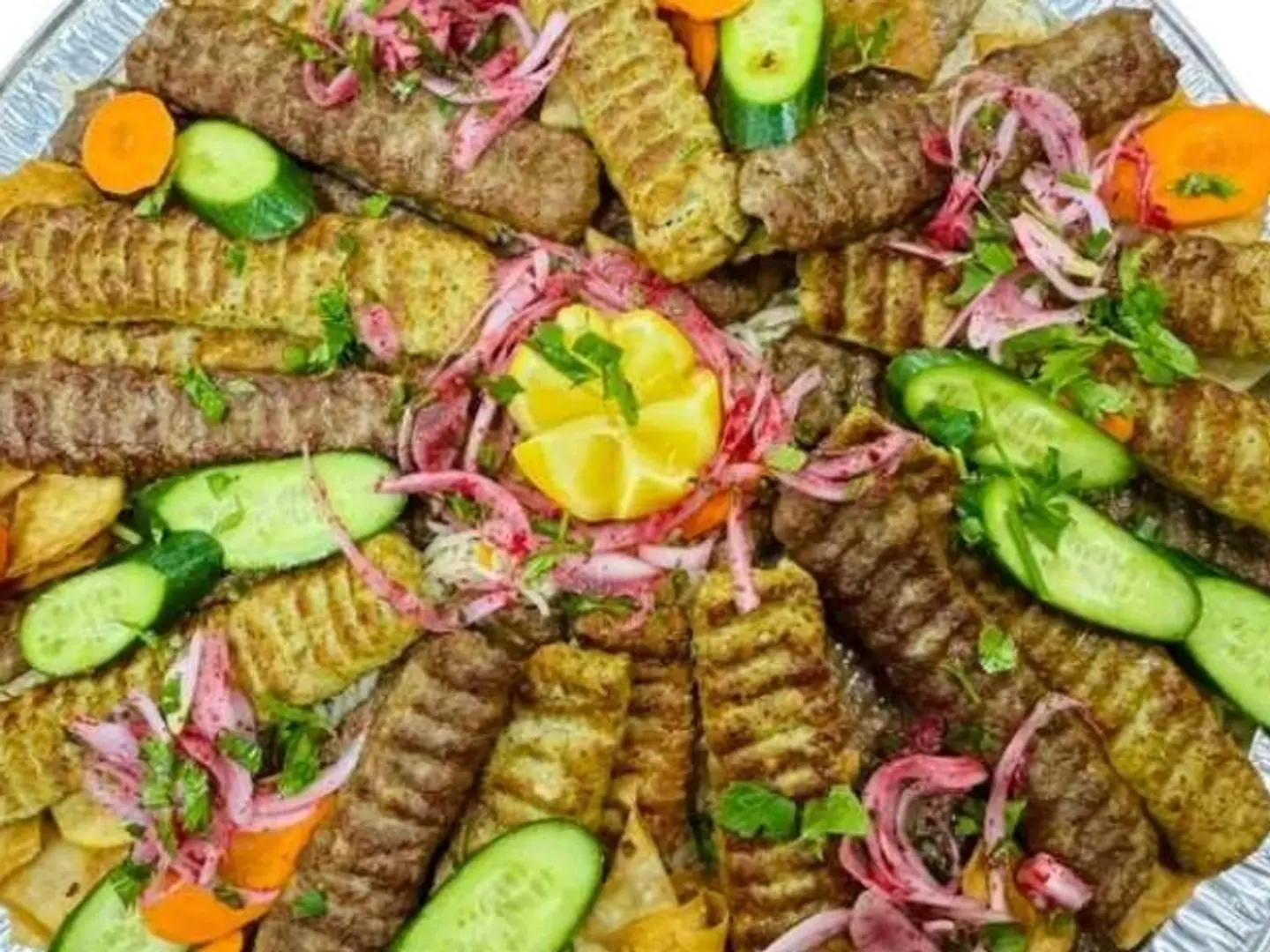 Large Platter 12 Skewers Of Meat Kebab