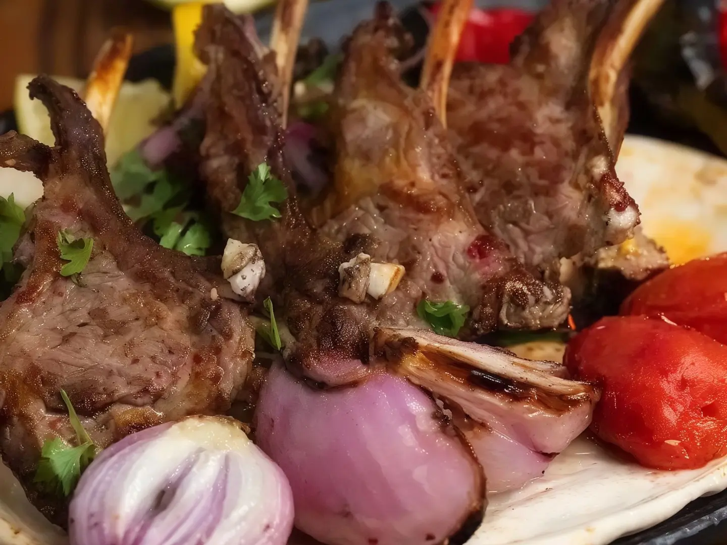 4 Pieces Grilled Lamb Chops Dish