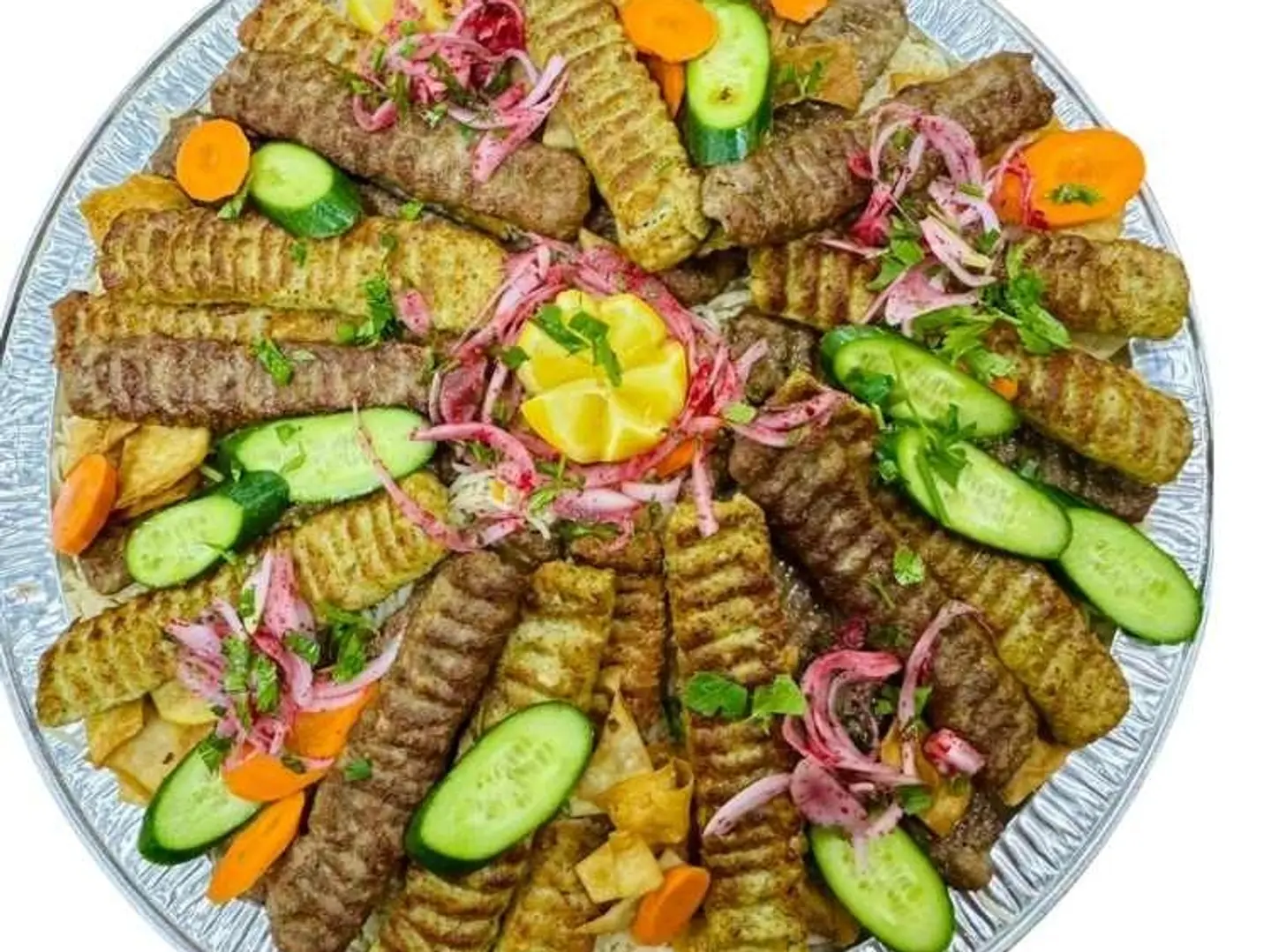 Small Platter Of 3 Grilled Lamb Kebabs