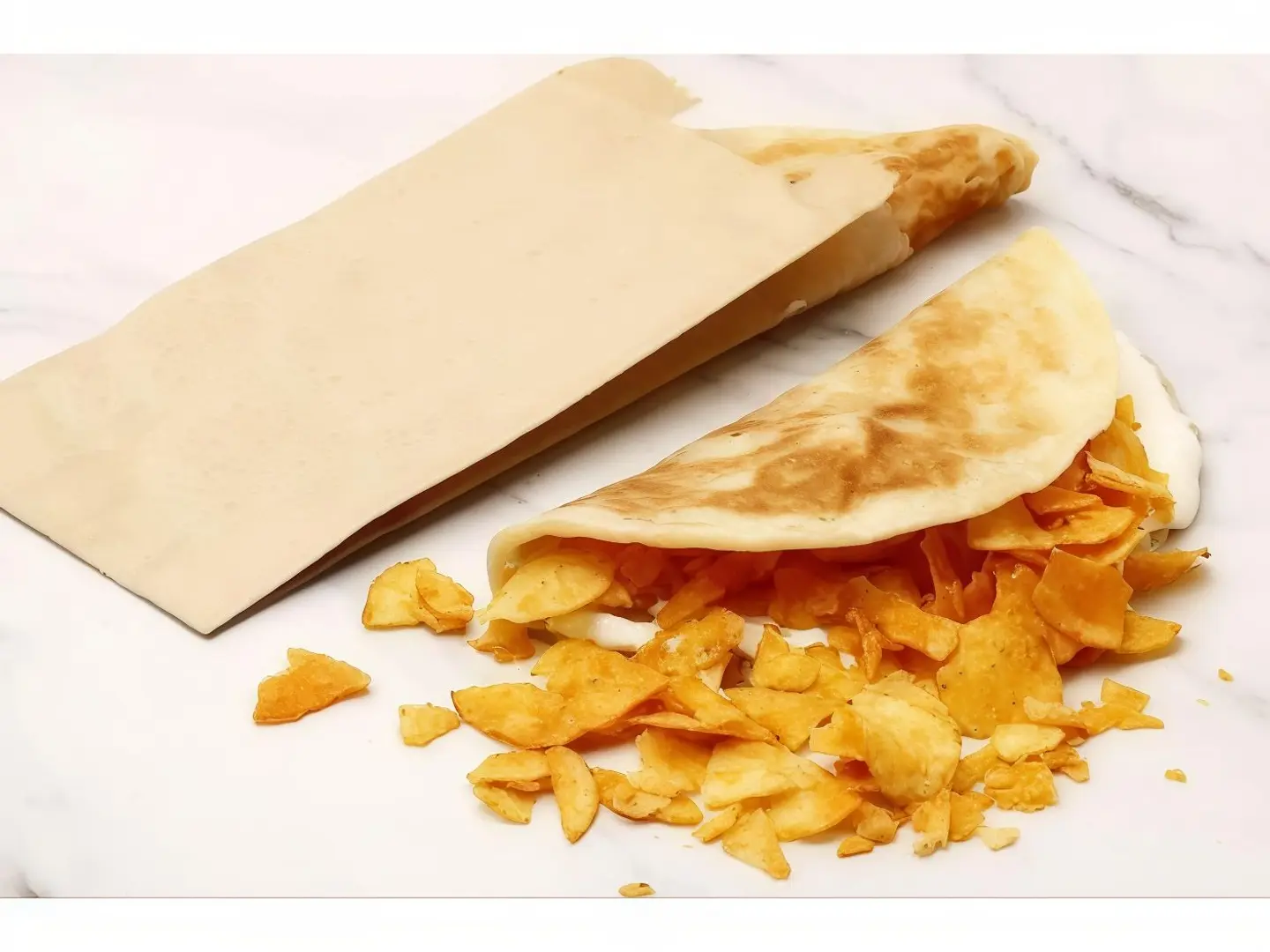 Chapati With Cream Cheese And Chips Oman