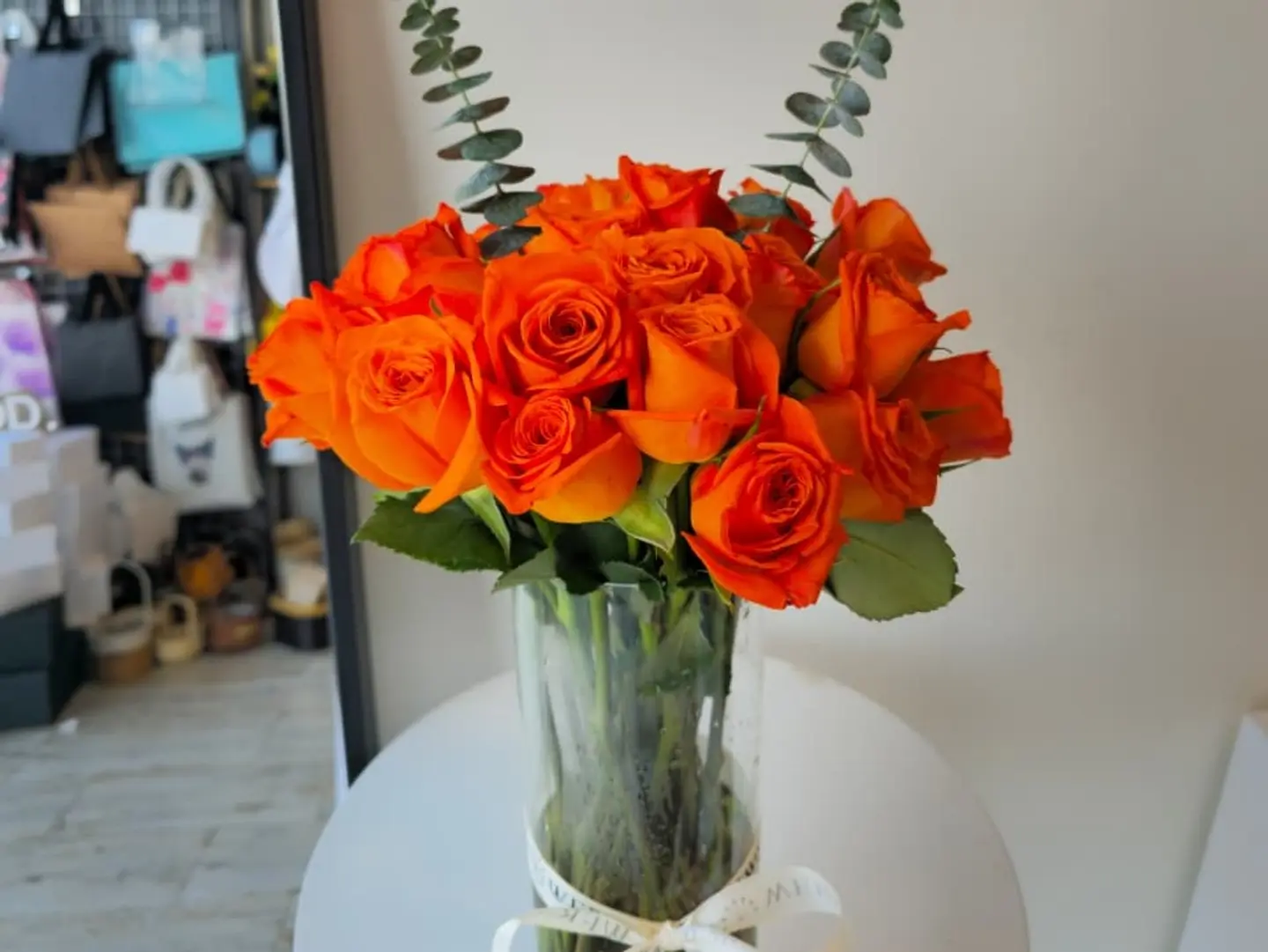 Radiant Orange Rose Arrangement