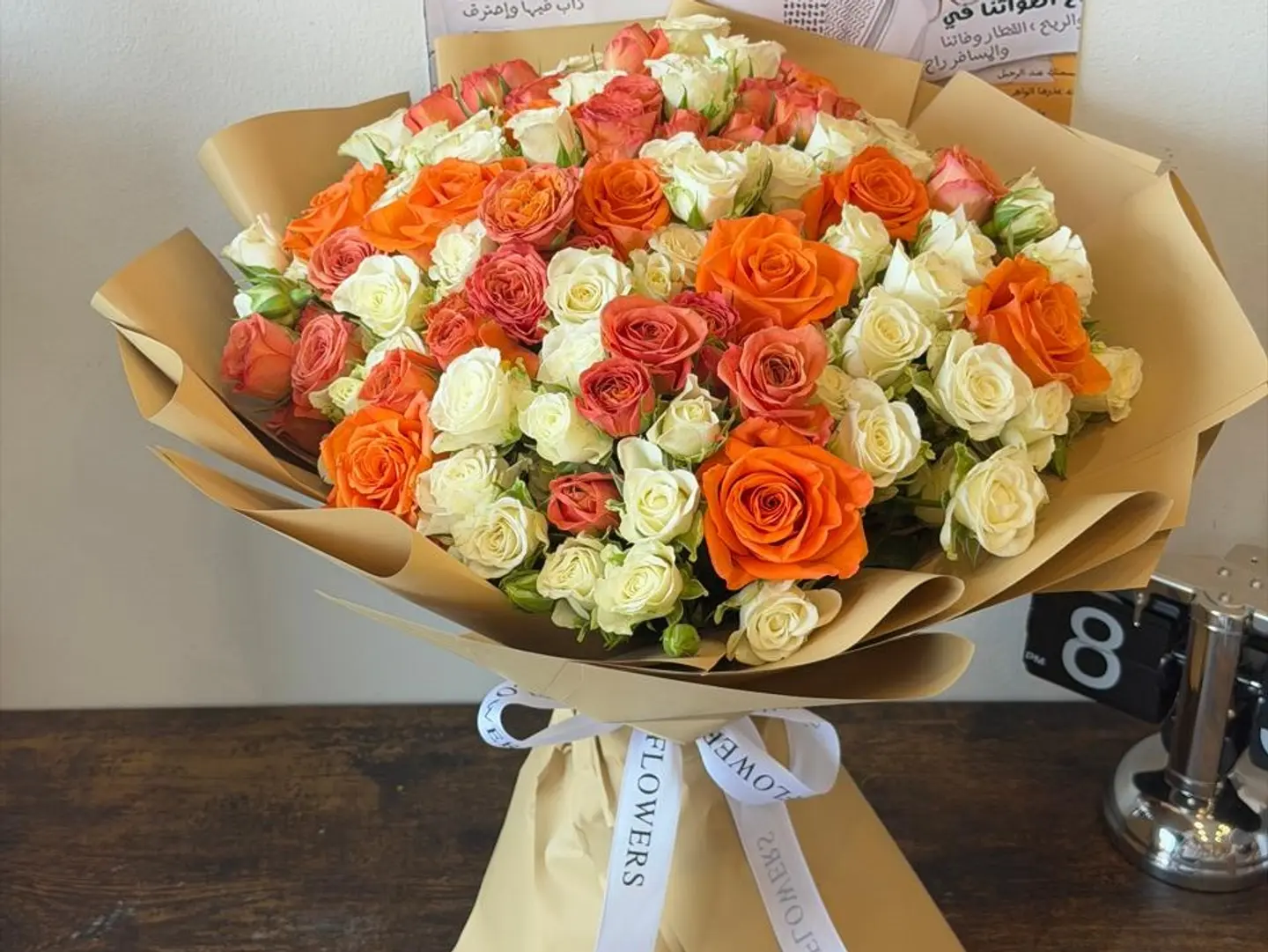 Roses In Kraft Wrap.