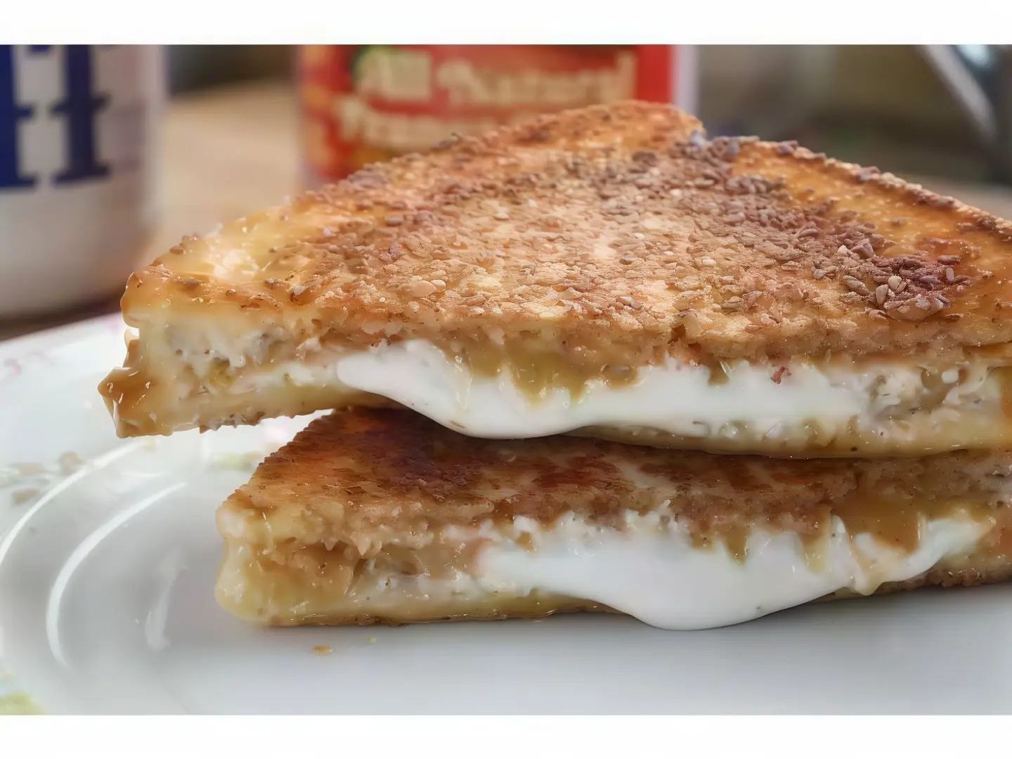 زبدة فول جبن مثلث