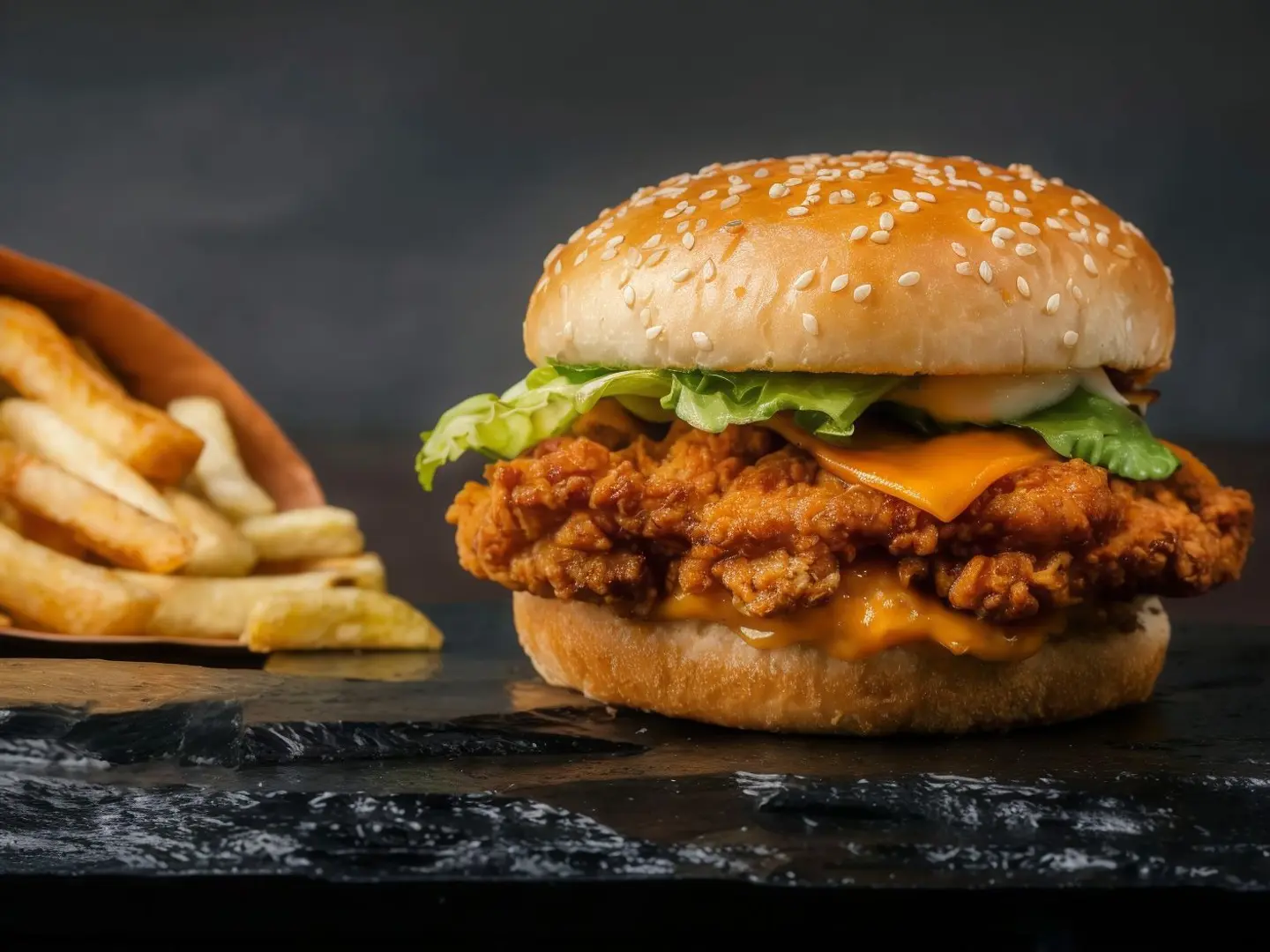 Chicken Crispy Burger + French Fries