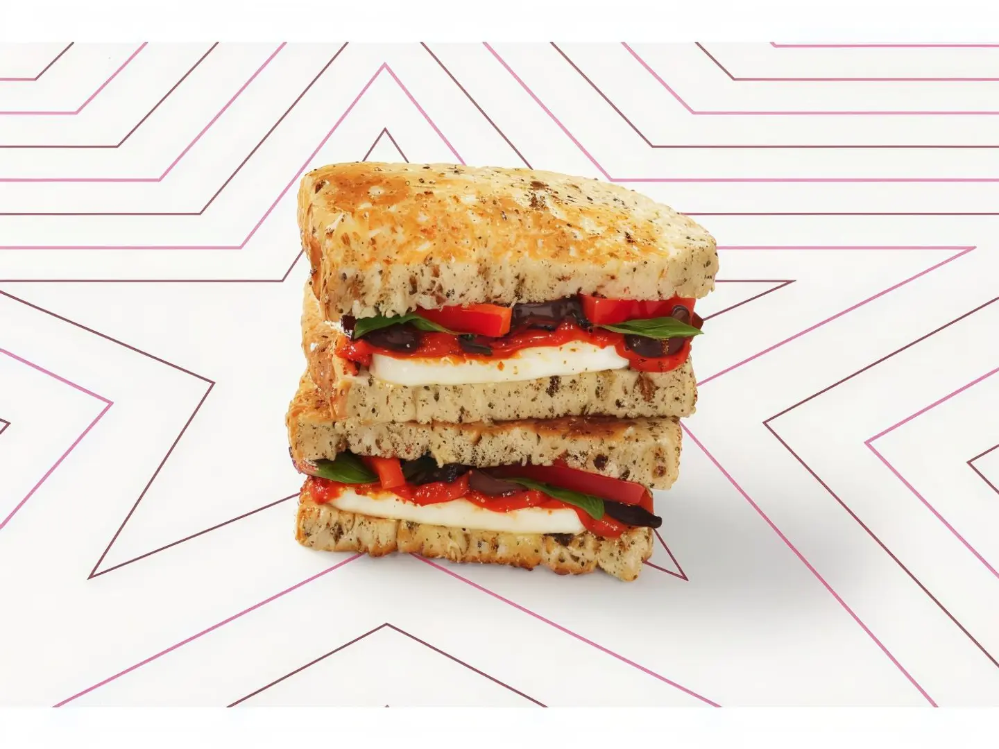 Halloumi, Red Pepper, And Basil