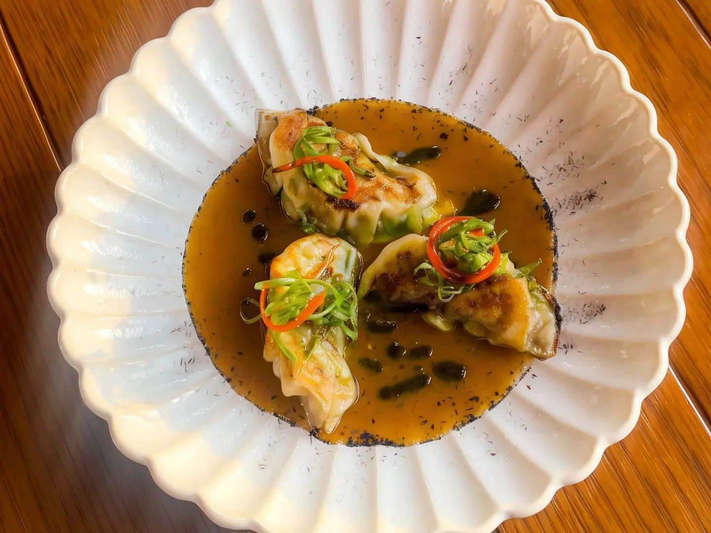 Nikkei Shrimp Gyoza
