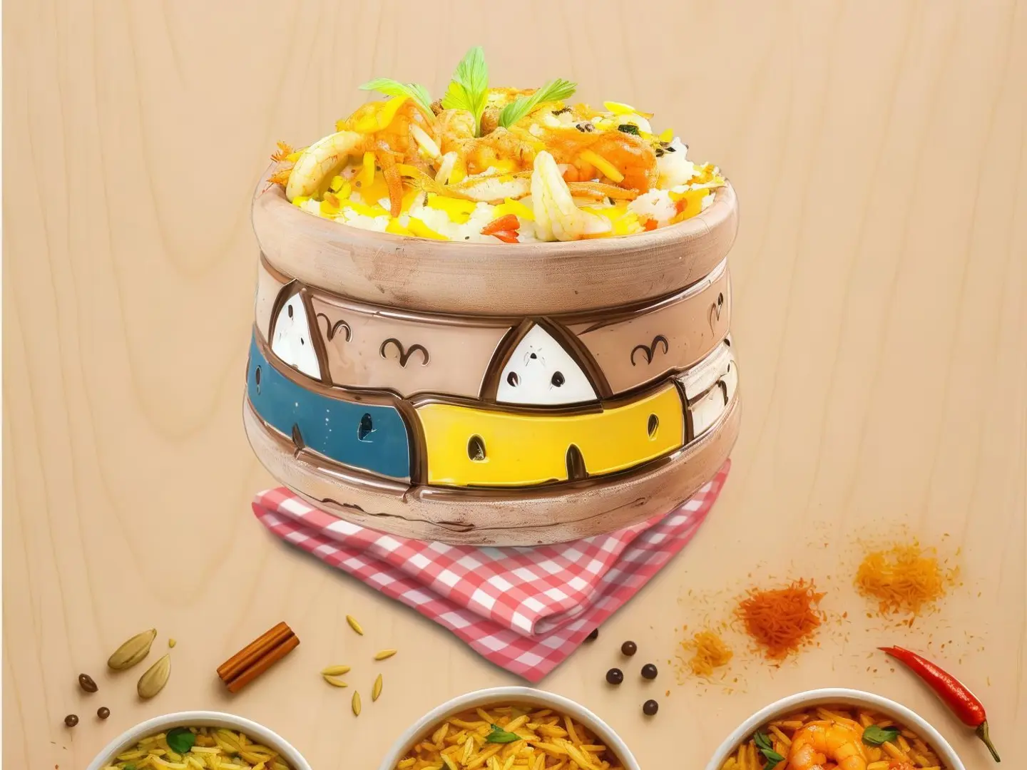 برياني روبيان على طريقة تاج