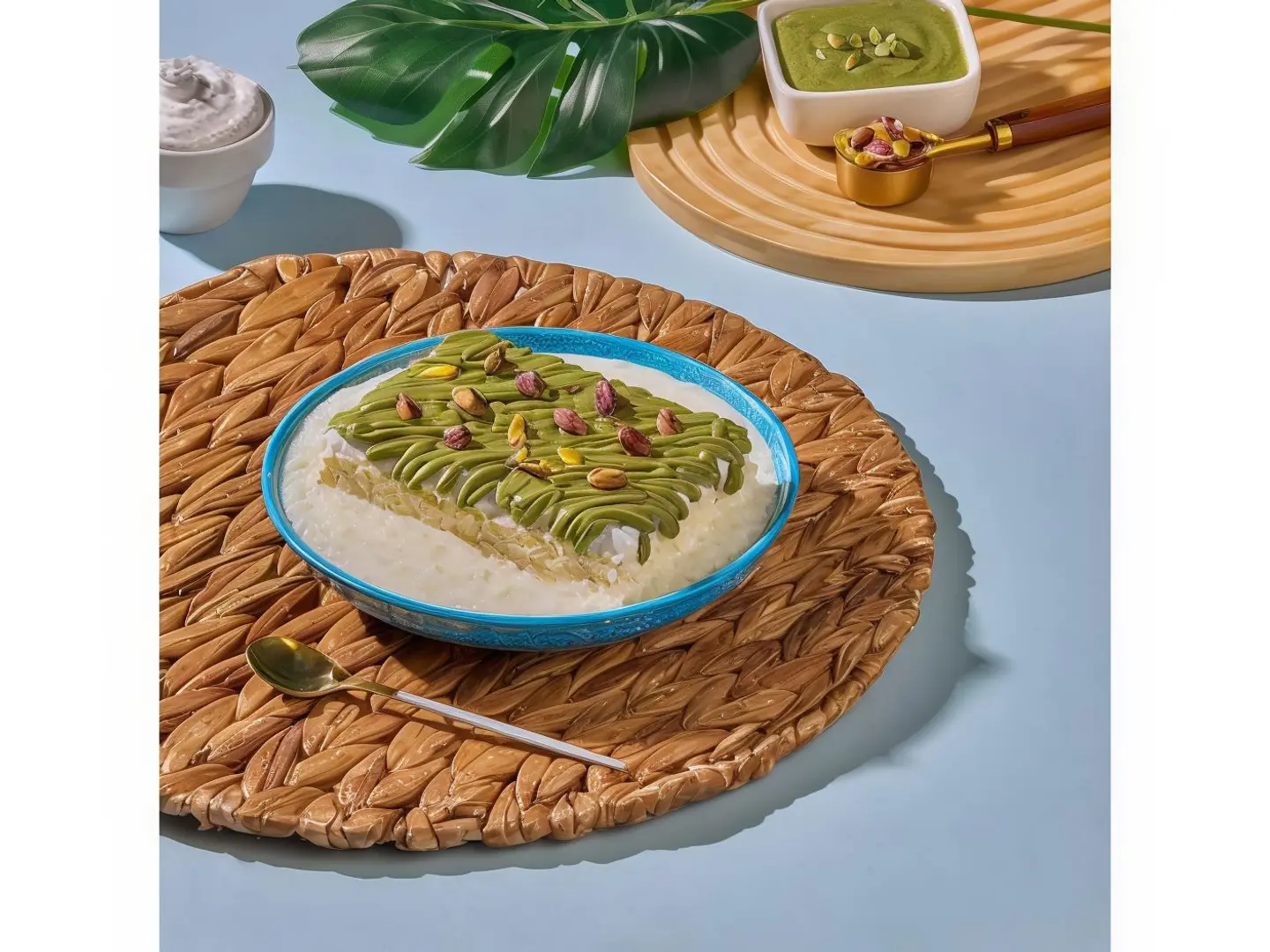 قشطوطة أرز بحليب بستاشيو