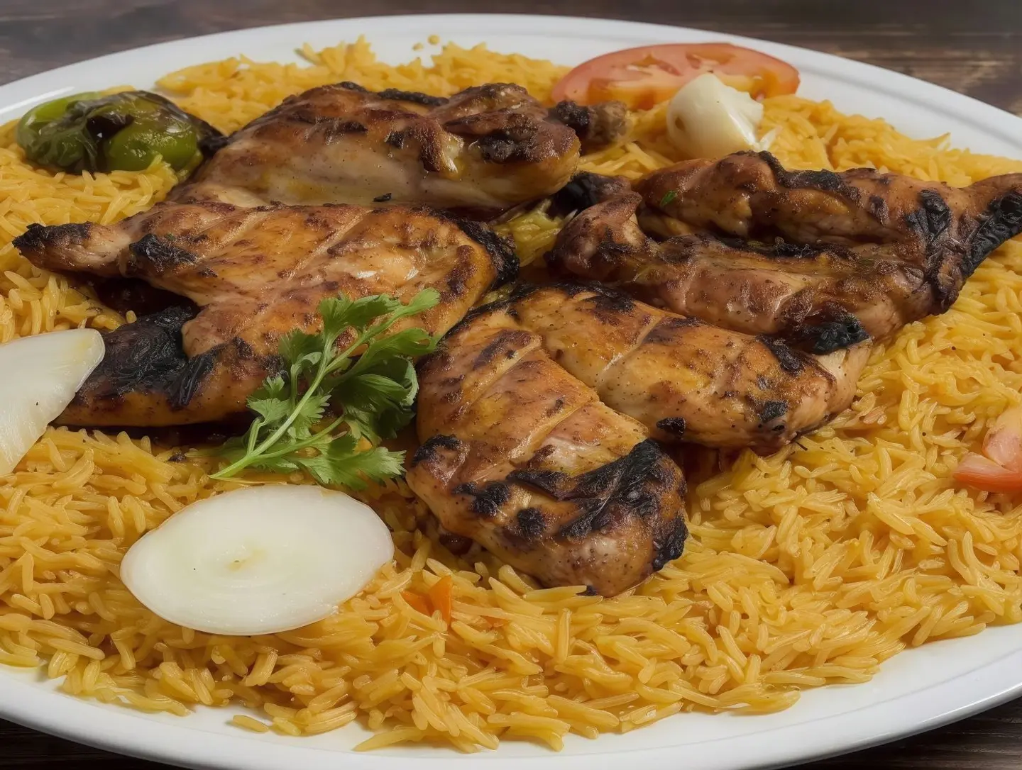 نصف دجاج فحم - رز بخاري