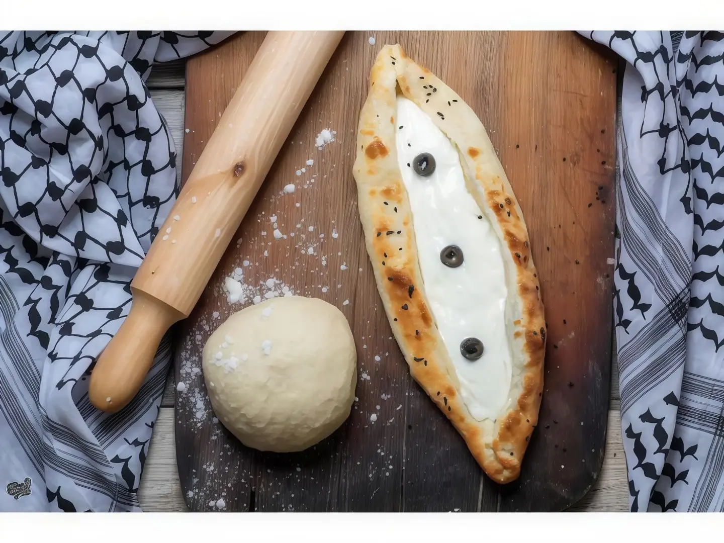 فطيرة لبنه زيتون
