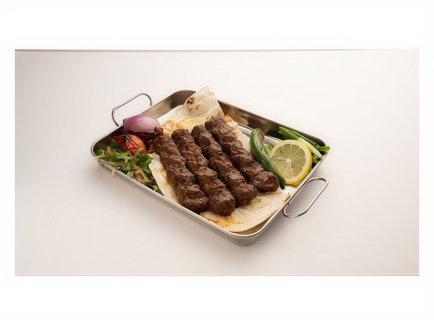 طبق كباب لحم وسط​​ 6 اسياخ