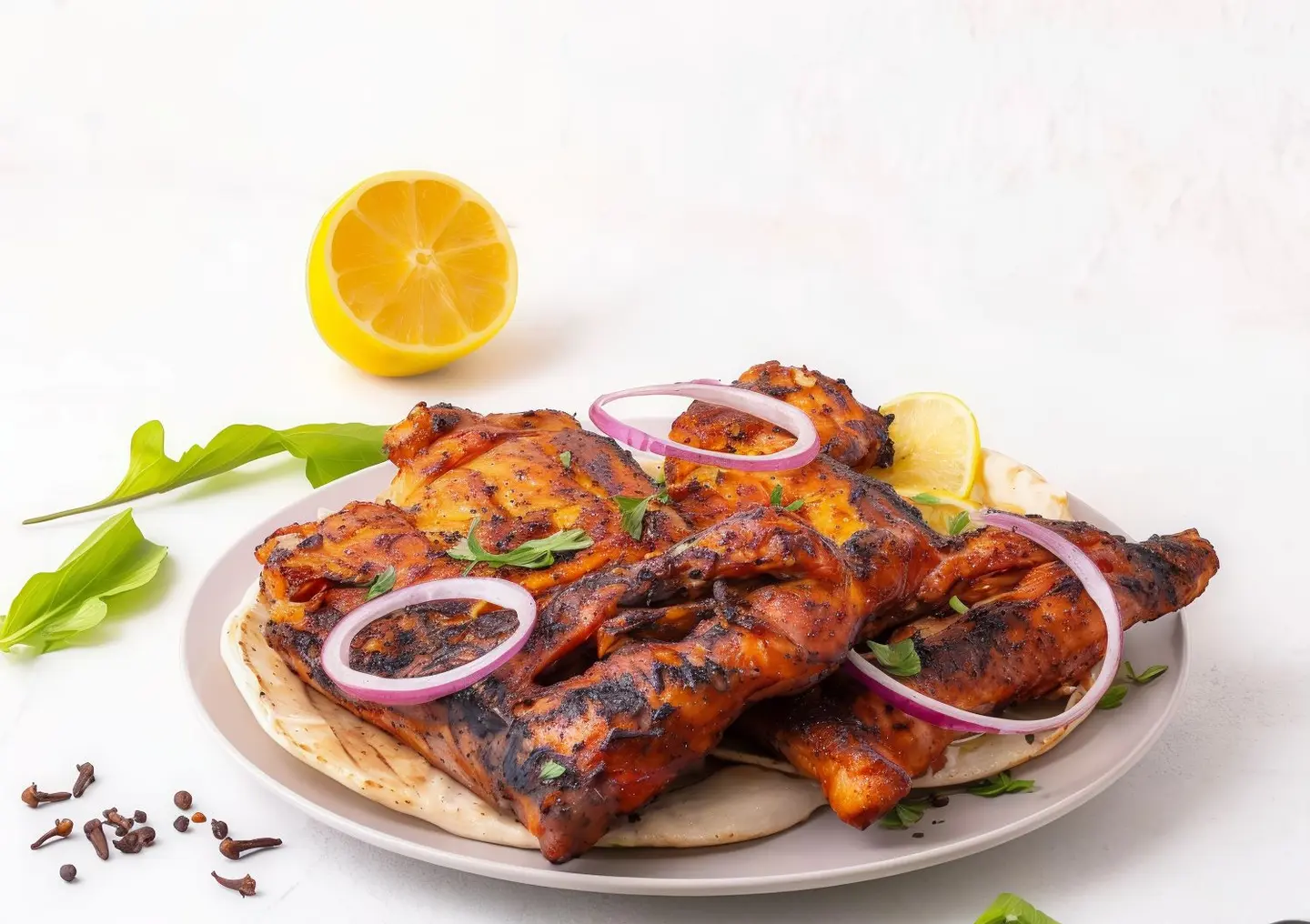 Plain Chicken On Charcoal