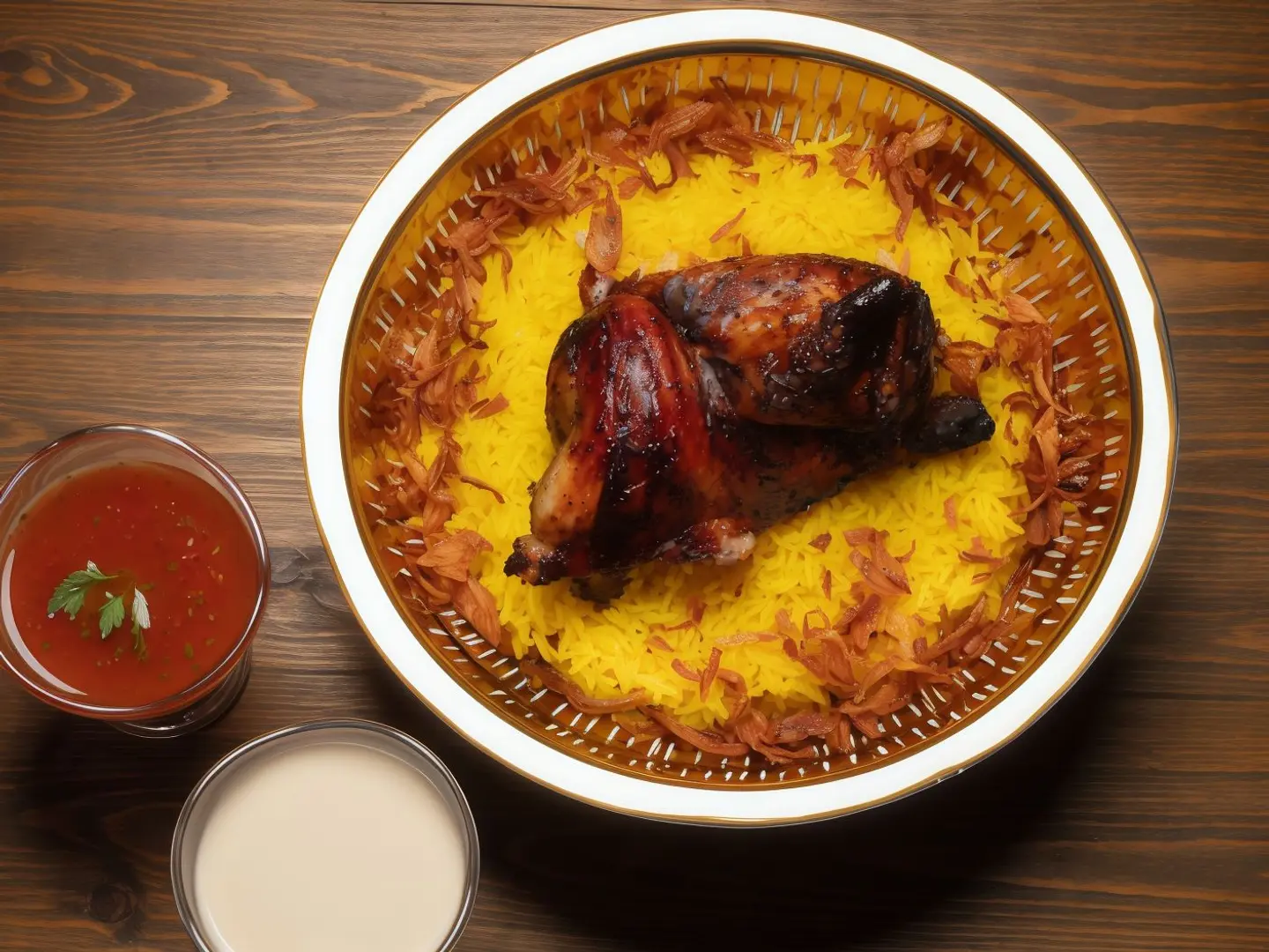 دجاج شوايه مدخن مع الارز الاصفر