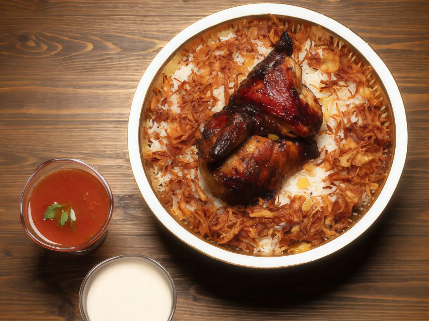دجاج شوايه مدخن مع الارز الابيض