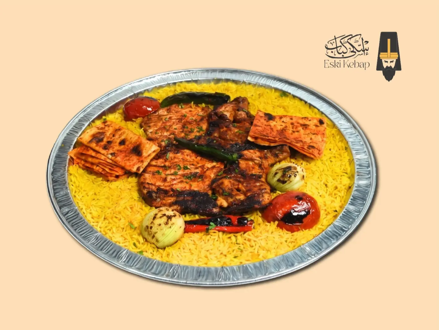 صحن حبه دجاج فحم مع الأرز