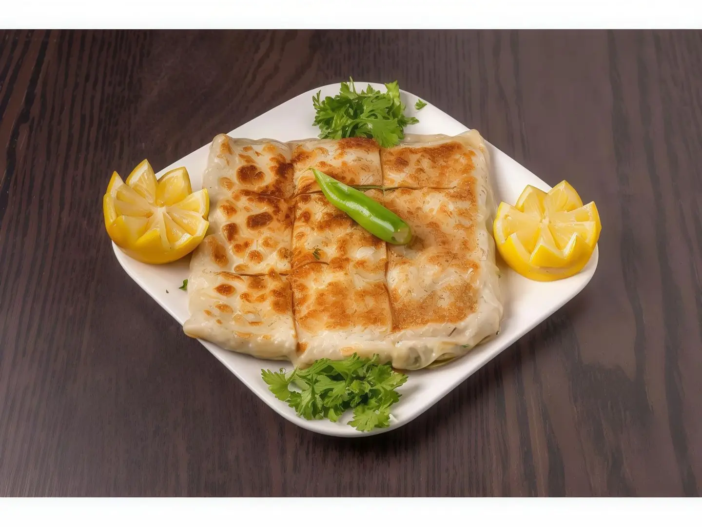 Vegetable Mutabbak With Melted Cheese