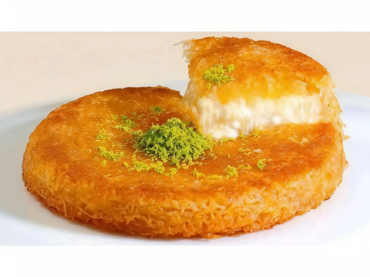 Kunafa With Cream And Honey