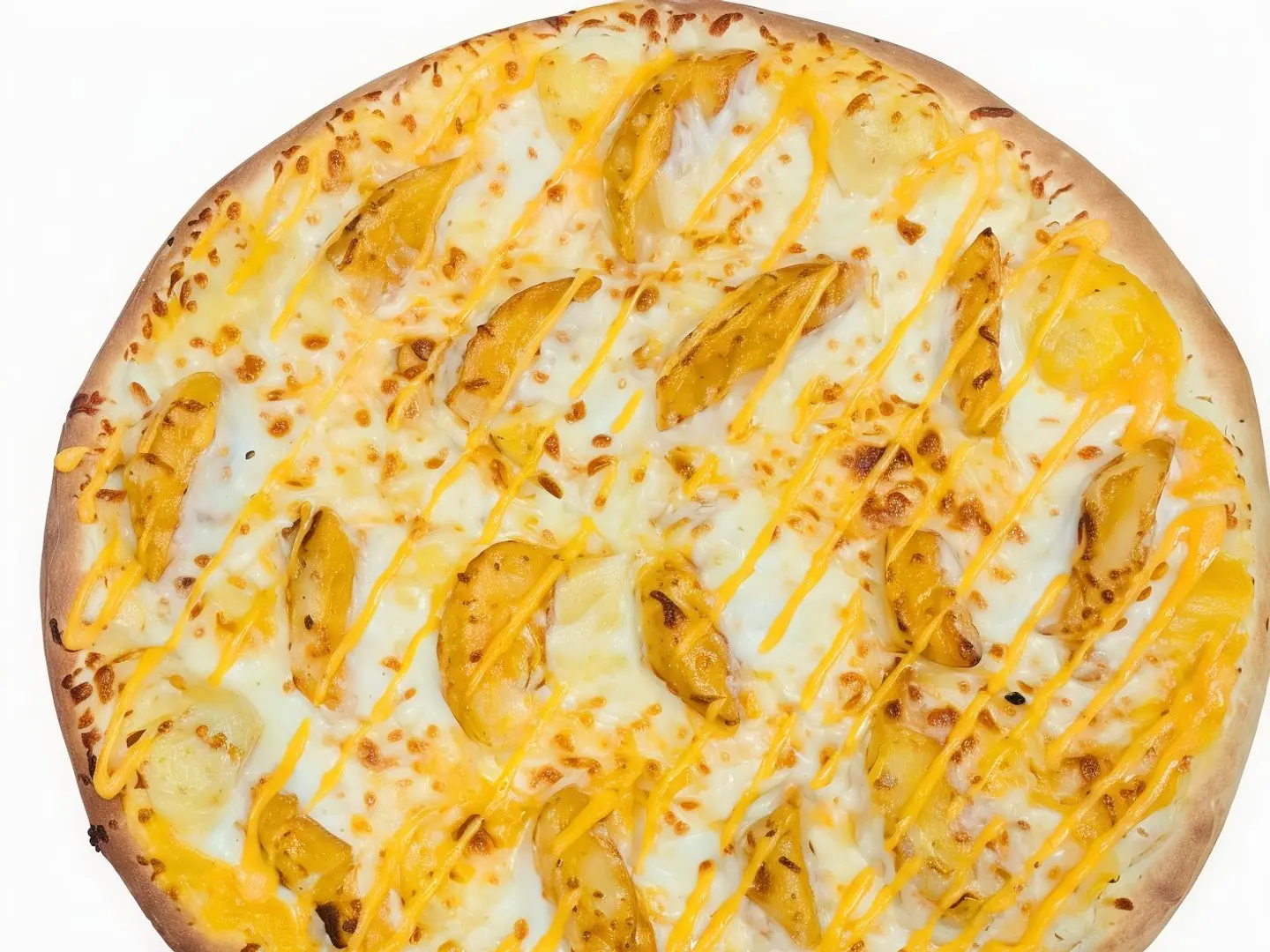 Potato Pizza With Cheddar Cheese