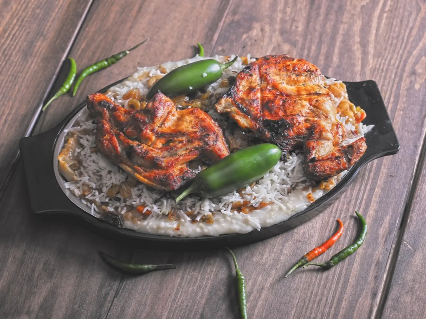 نصف دجاج مظبي مع أرز