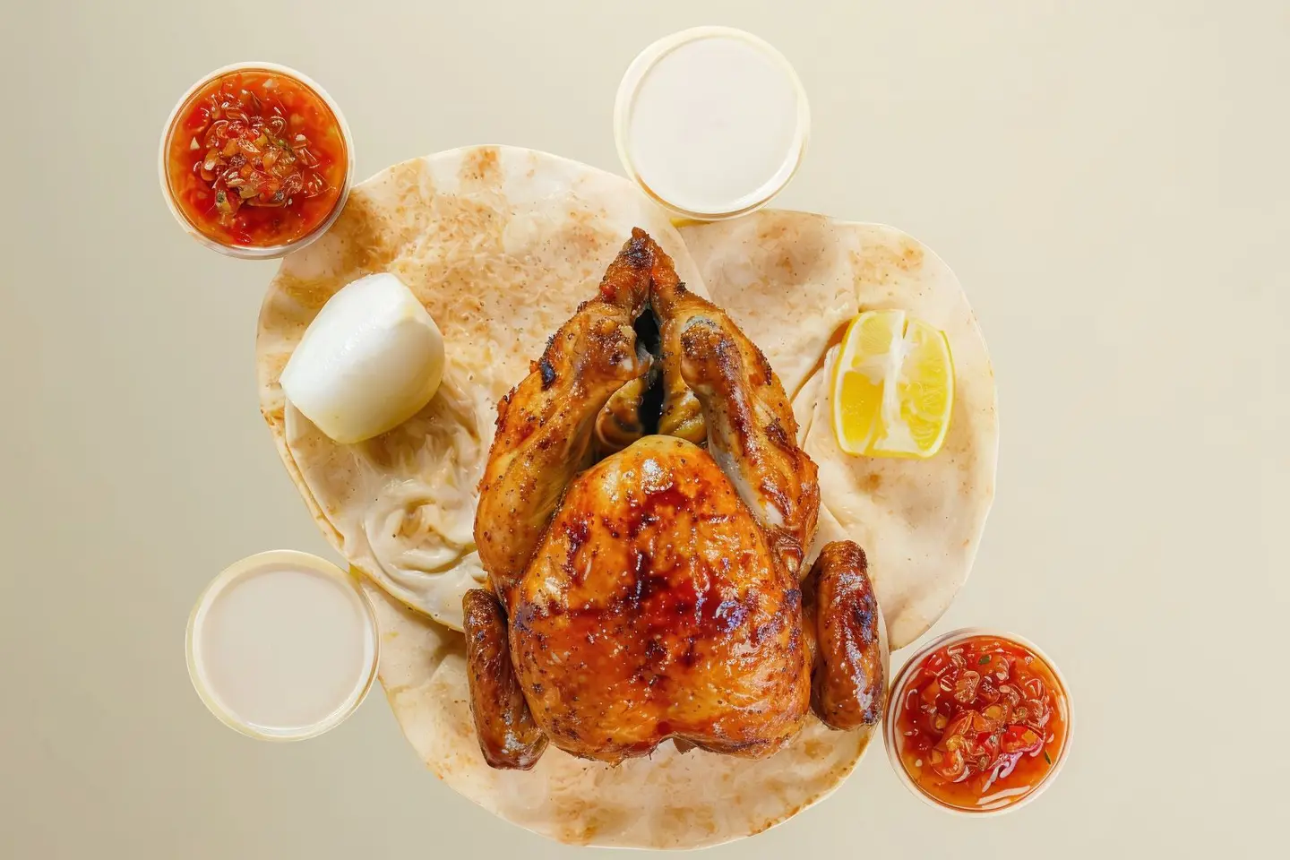 دجاجة شواية بدون أرز