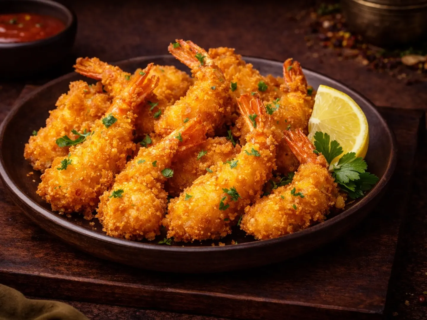 Golden Fried Prawns