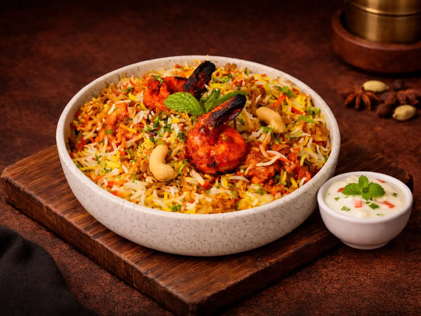 Zafrani Prawns Biryani