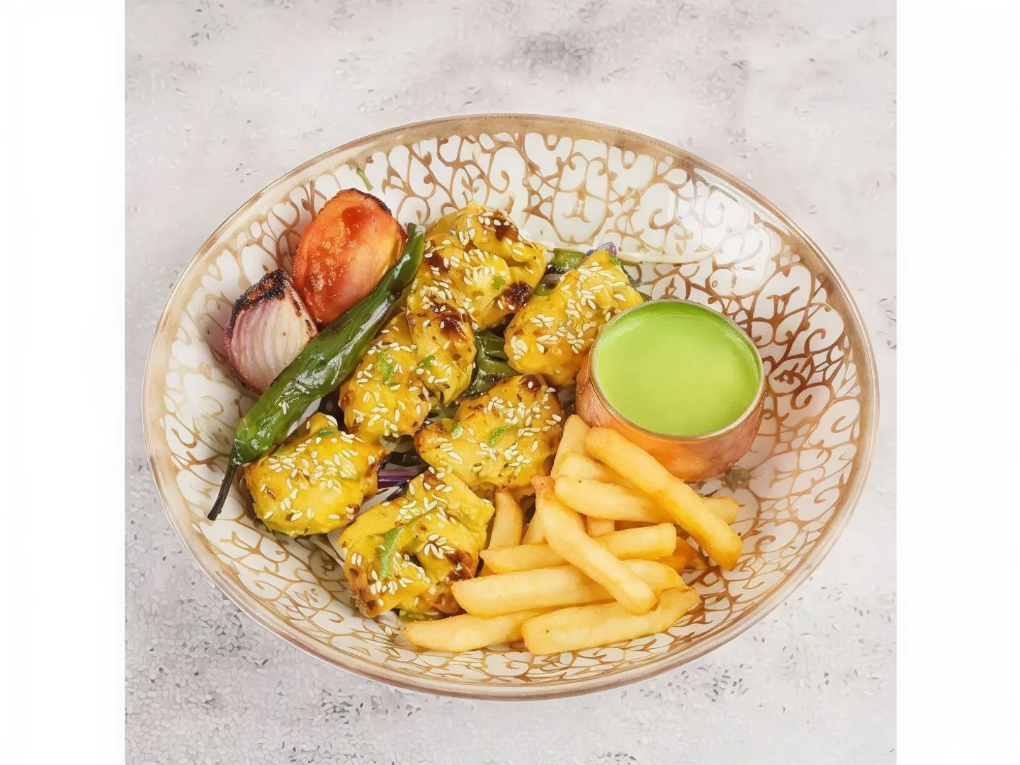 دجاج تكا بالسمسم