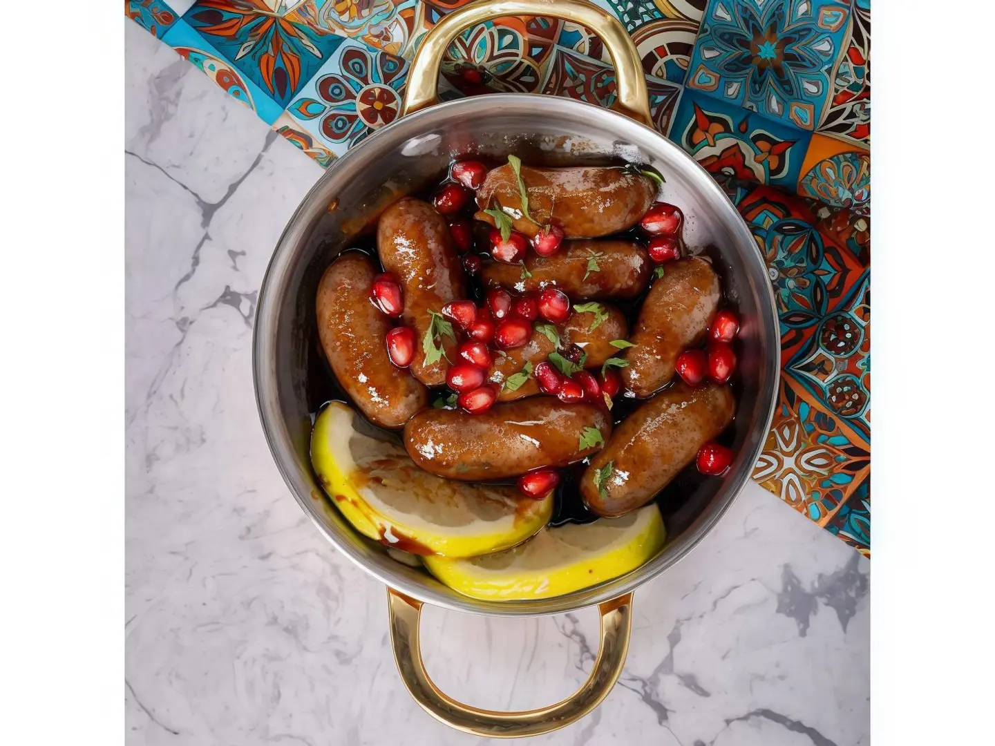 نقانق مع دبس رمان