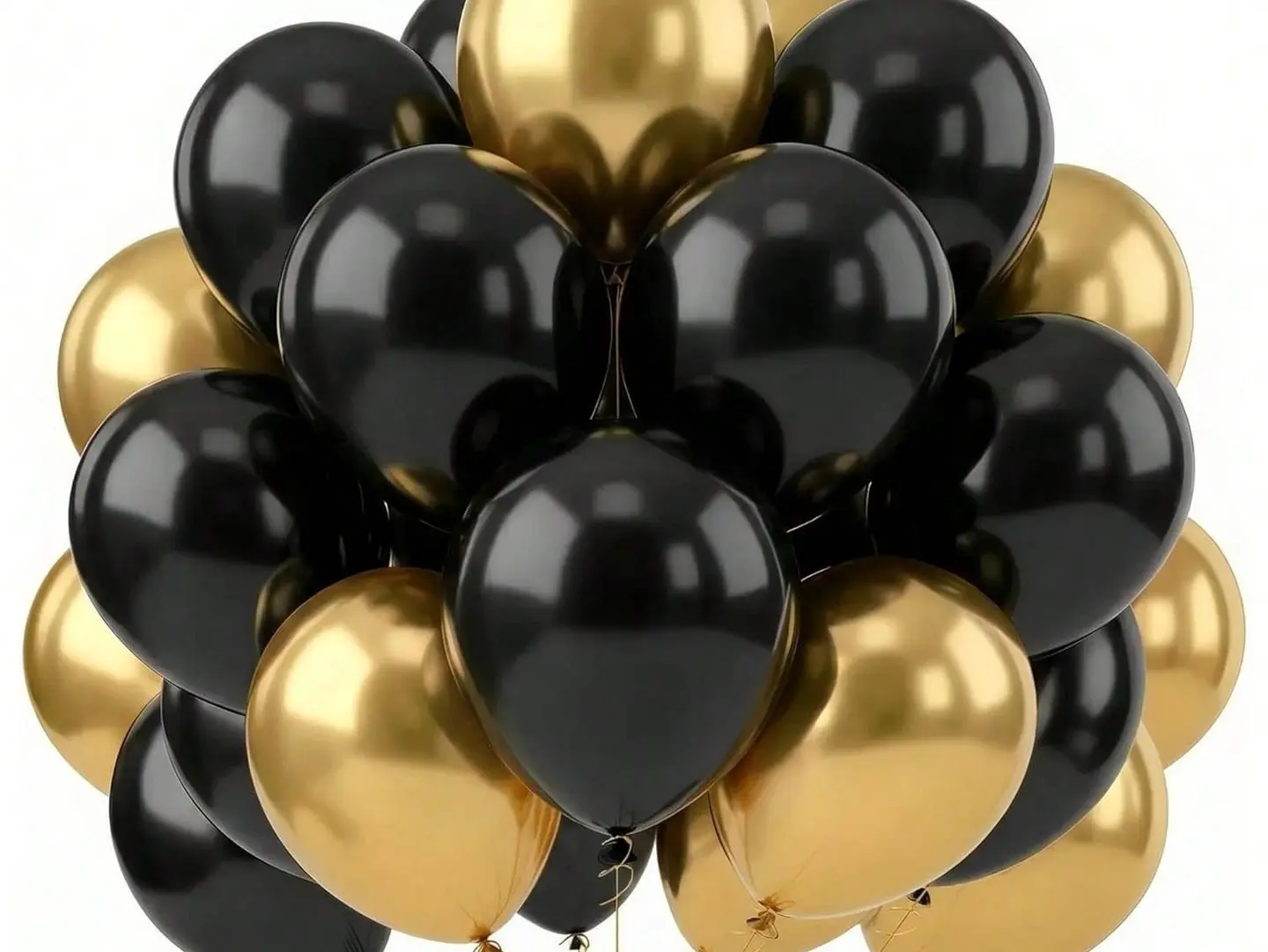 Helium Balloon Set   Gold And Black