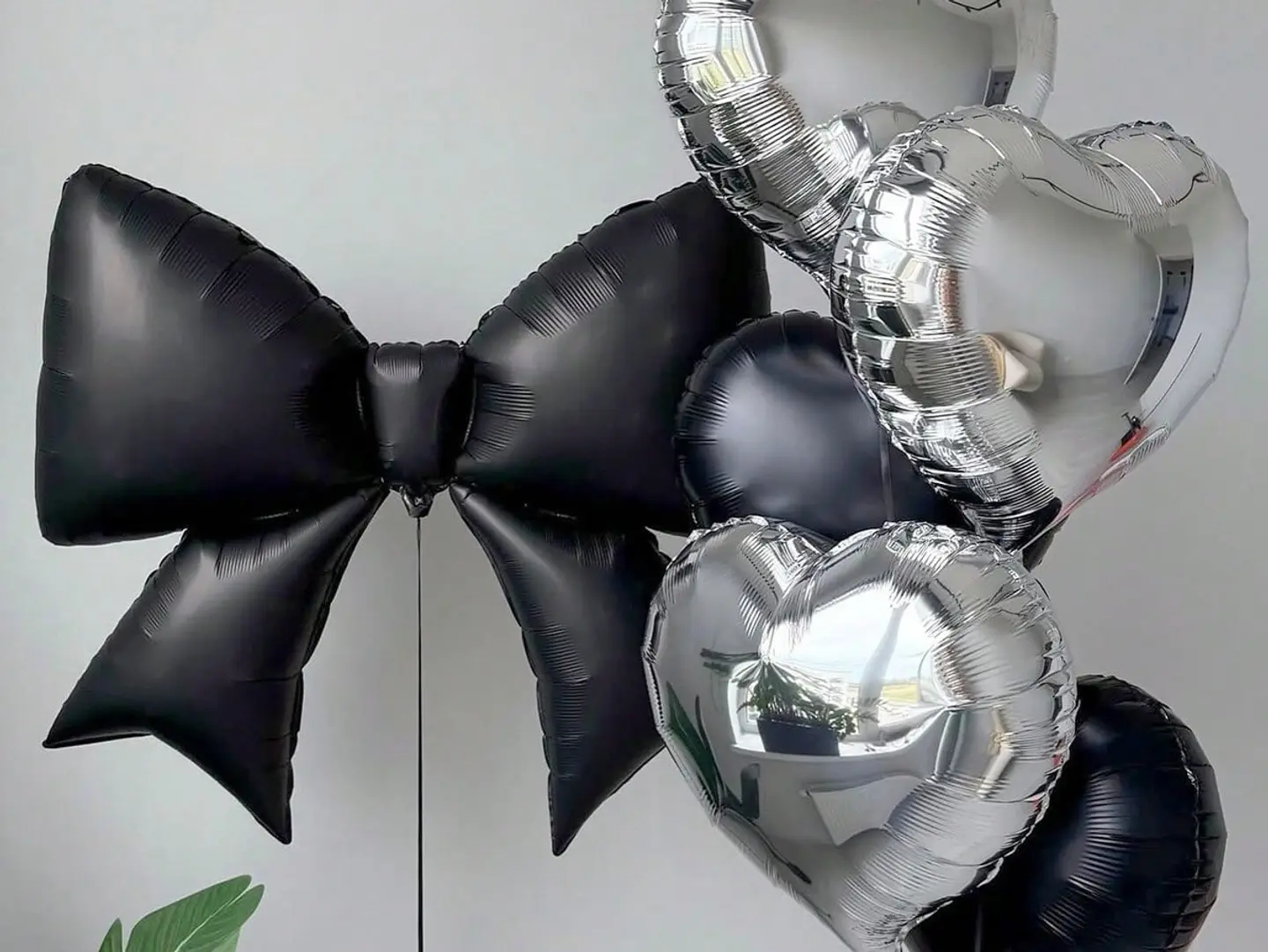 Helium Balloons, Bows And Hearts