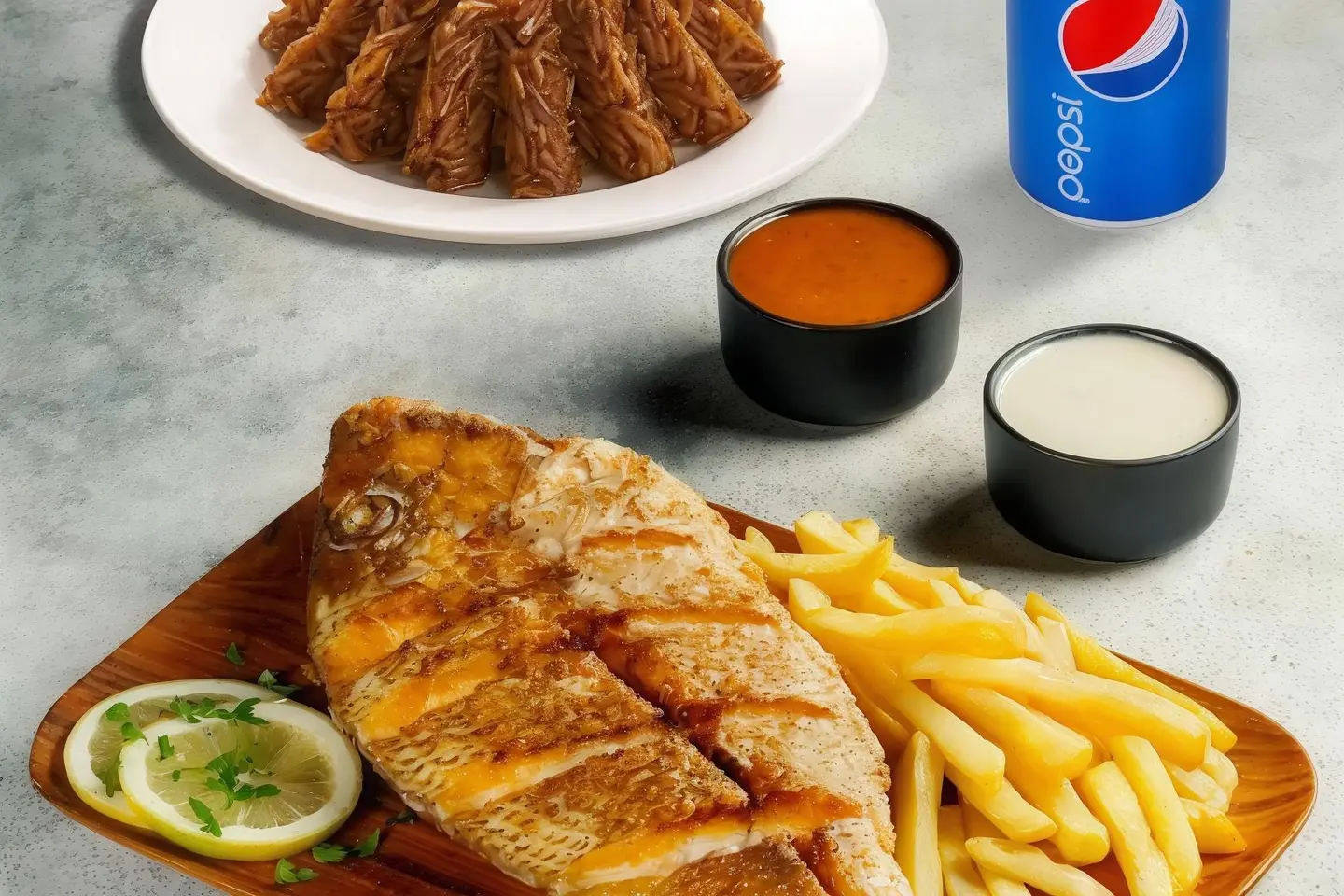 A Plate Of Grilled Fish