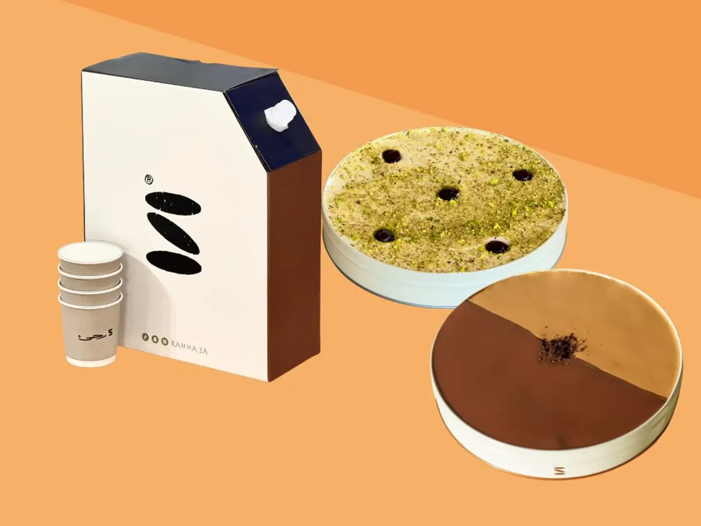 تغميسة شوكلت عائلي مع تراميسيو ورد عائلي مع جيك قهوة واحد لتر برازيلي