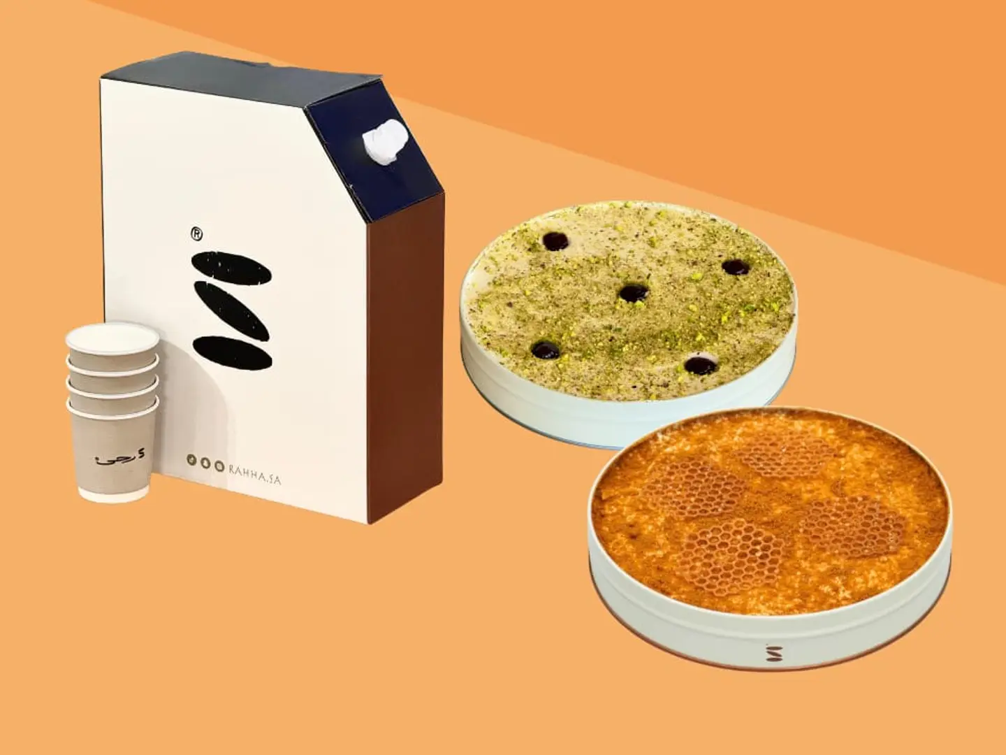 كيك العسل العائلي مع كيك التراميسيو العائلي مع جيك قهوه واحد لتر برازيلي